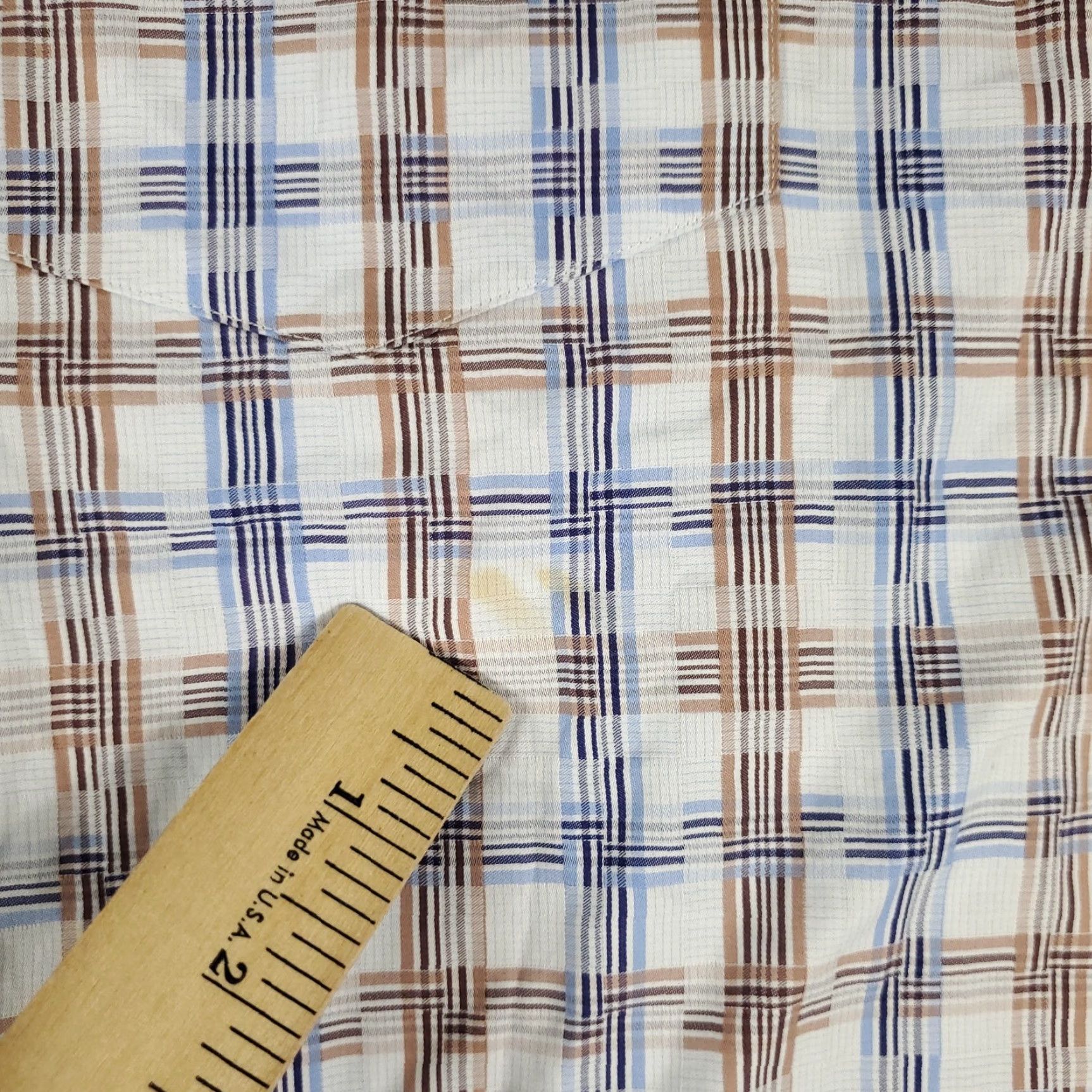 BUGATCHI Bugatchi Shirt Mens Large Blue Plaid Shaped Fit Button Up Short Sleeve Size US L / EU 52-54 / 3 - 3 Thumbnail