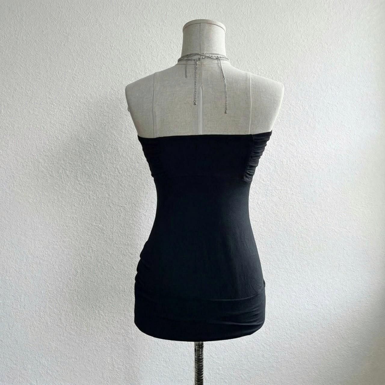 Vintage Dotke black strapless top with ruffle part in the middle Size S / US 4 / IT 40 - 3 Thumbnail