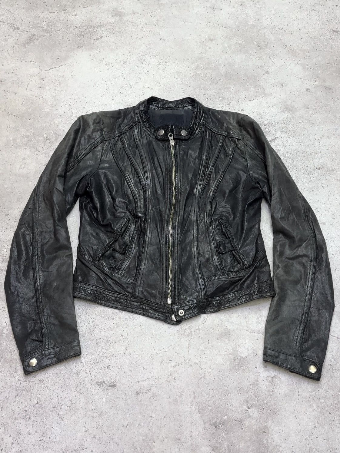 Rick Owens Vintage 00s Cropped Soft Leather Avant-Garde Jacket Size US S / EU 44-46 / 1 - 1 Thumbnail
