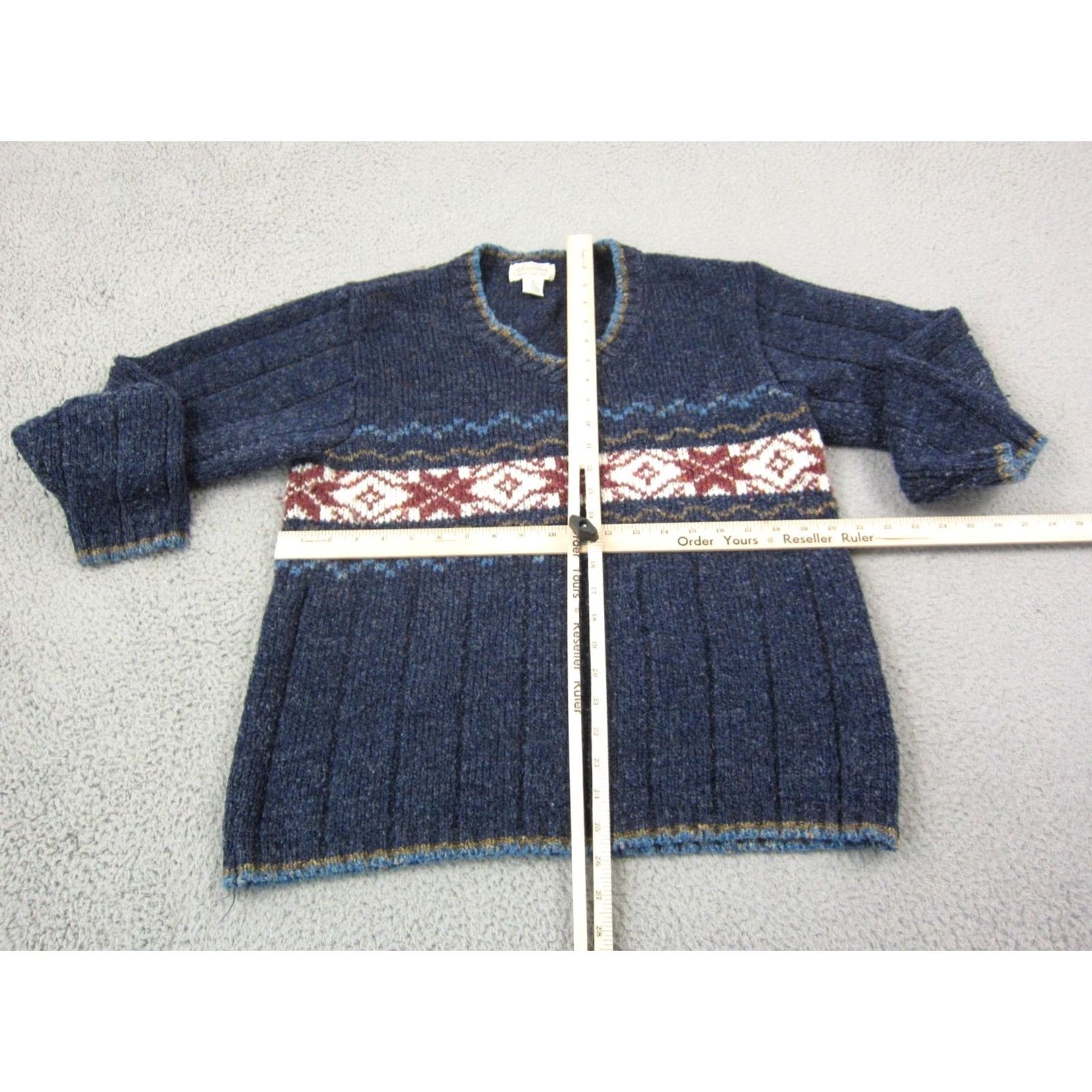 Vintage Vintage St. Johns Bay Sweater Womens 1X Blue Acrylic Wool Fair Isle 80s Knit Swing 80s Holiday Mens Women Boys Girls Size XL / US 12-14 / IT 48-50 - 6 Thumbnail