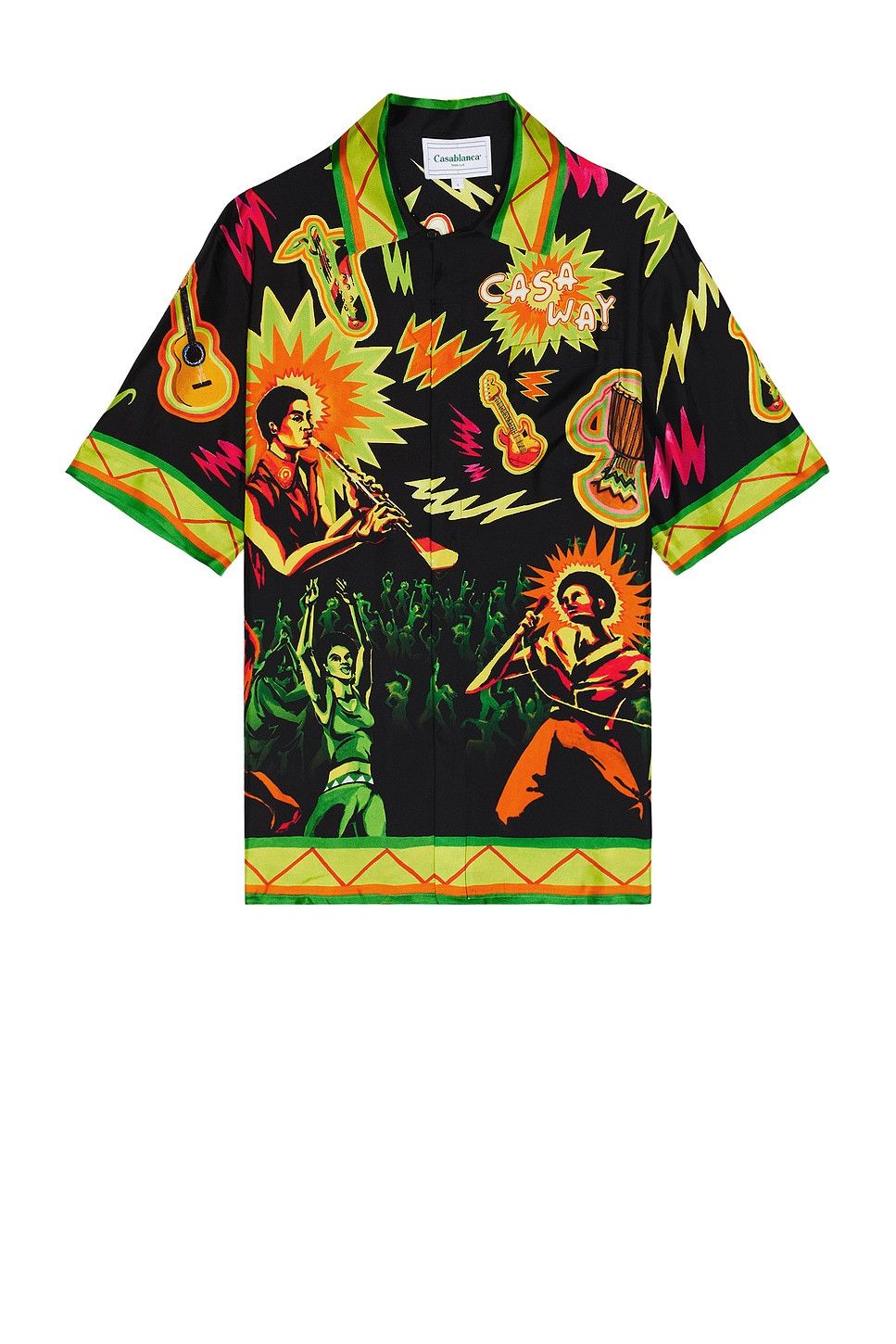 Casablanca o1mle0326 Cuban Collar Short Sleeve Shirt Music For Size US M / EU 48-50 / 2 - 1 Thumbnail
