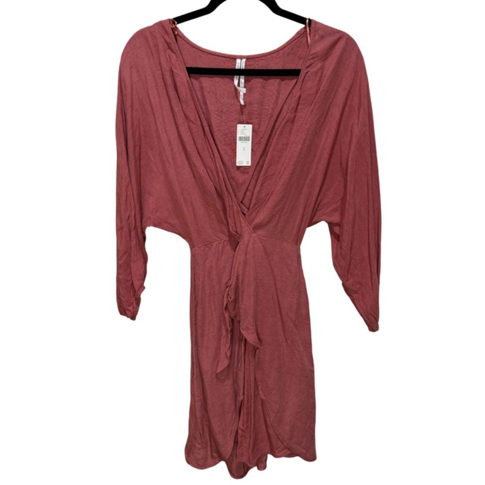 Anthropologie Anthropologie Puff-Sleeve Wrap Mini Dress - Pink Rose Sz 10 Size L / US 10 / IT 46 - 3 Thumbnail