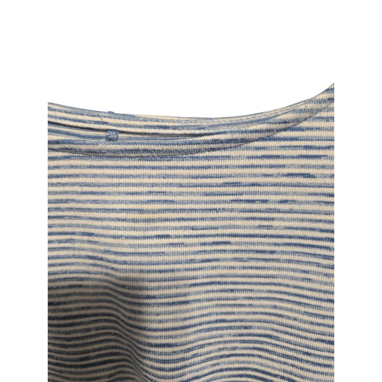 Croft & Barrow Croft & Barrow Blue White Striped Ruched Side Tee 1X Size XL / US 12-14 / IT 48-50 - 3 Thumbnail
