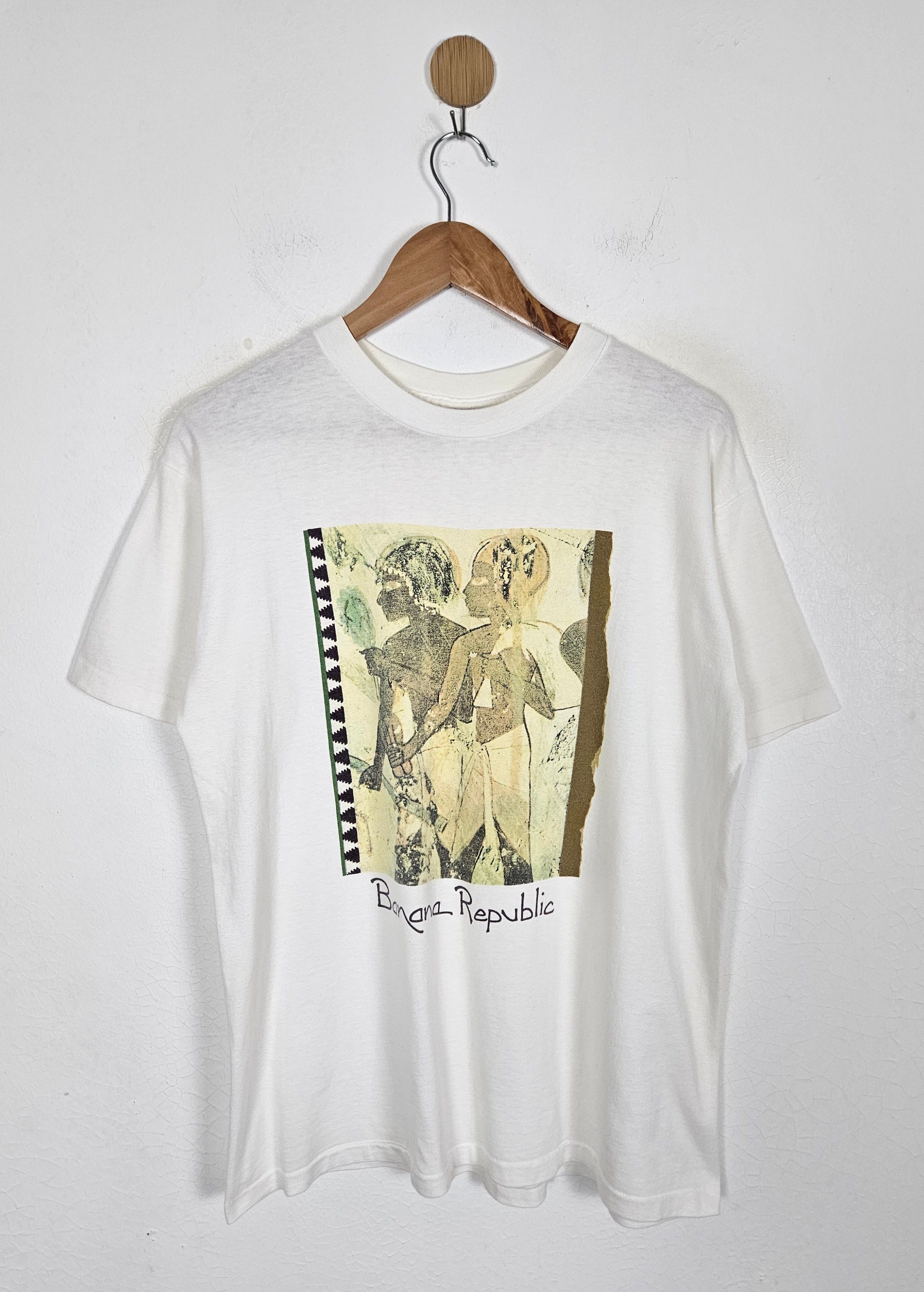 Banana Republic × Vintage Vintage 90s Banana Republic Ancient history Art shirt Size US L / EU 52-54 / 3 - 1 Thumbnail