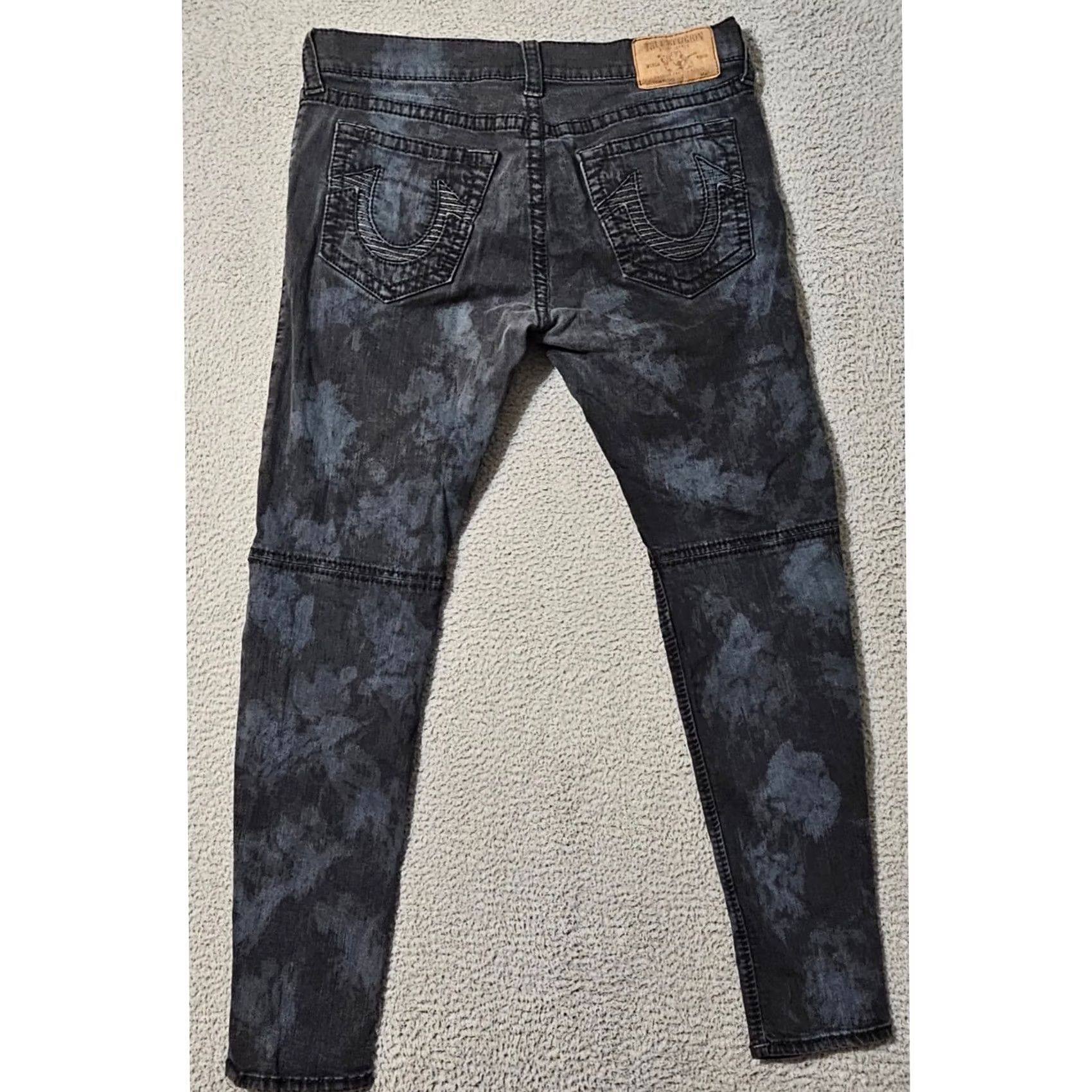 True Religion True Religion Jeans Men Relaxed Skinny Moto Blue Camo Textured Size 38 x 33 Size US 38 / EU 54 - 3 Thumbnail