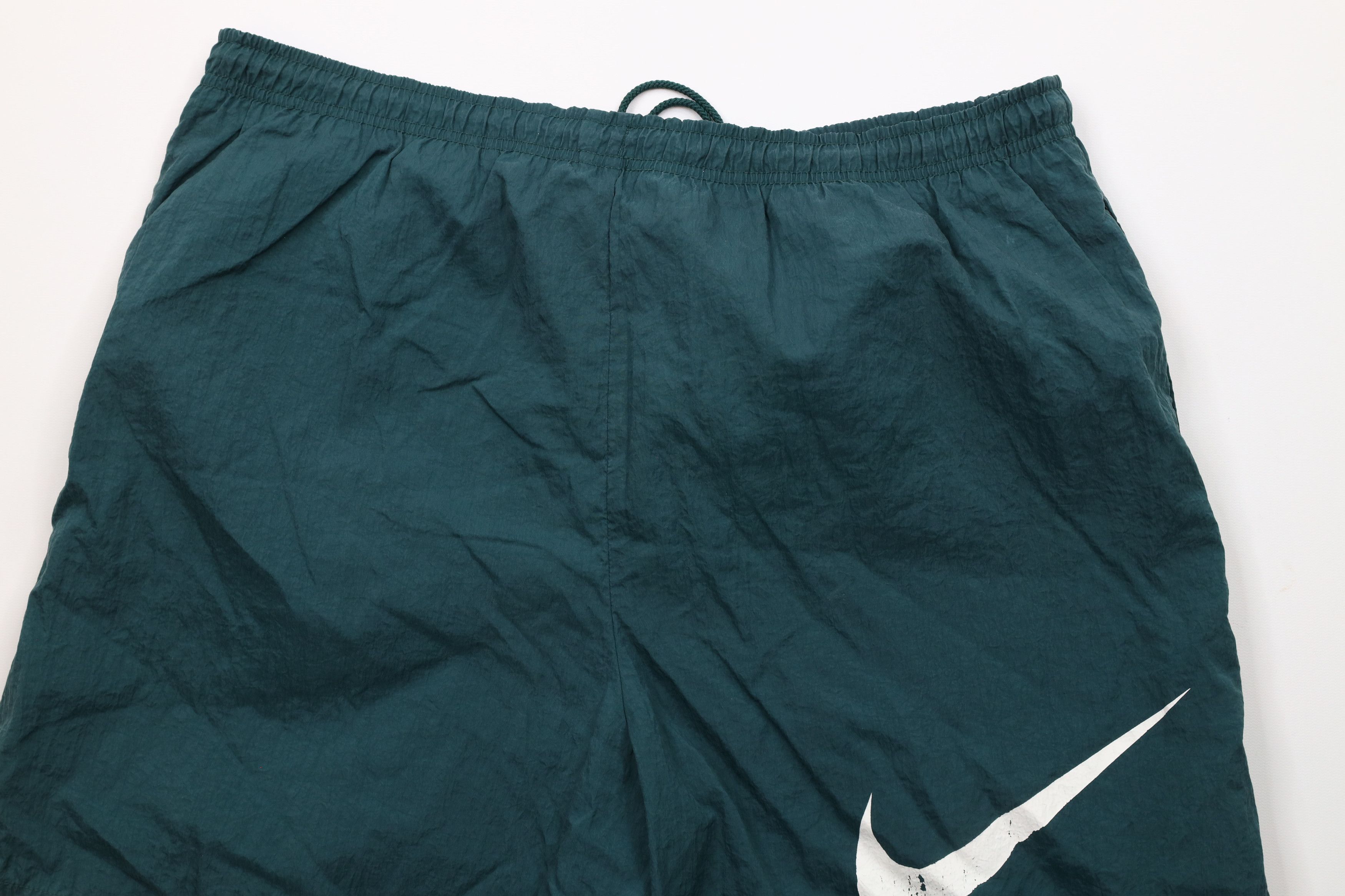 Nike × Vintage Vintage 90s Nike Scott Big Swoosh Logo Lined Shorts Green Size US 32 / EU 48 - 11 Thumbnail
