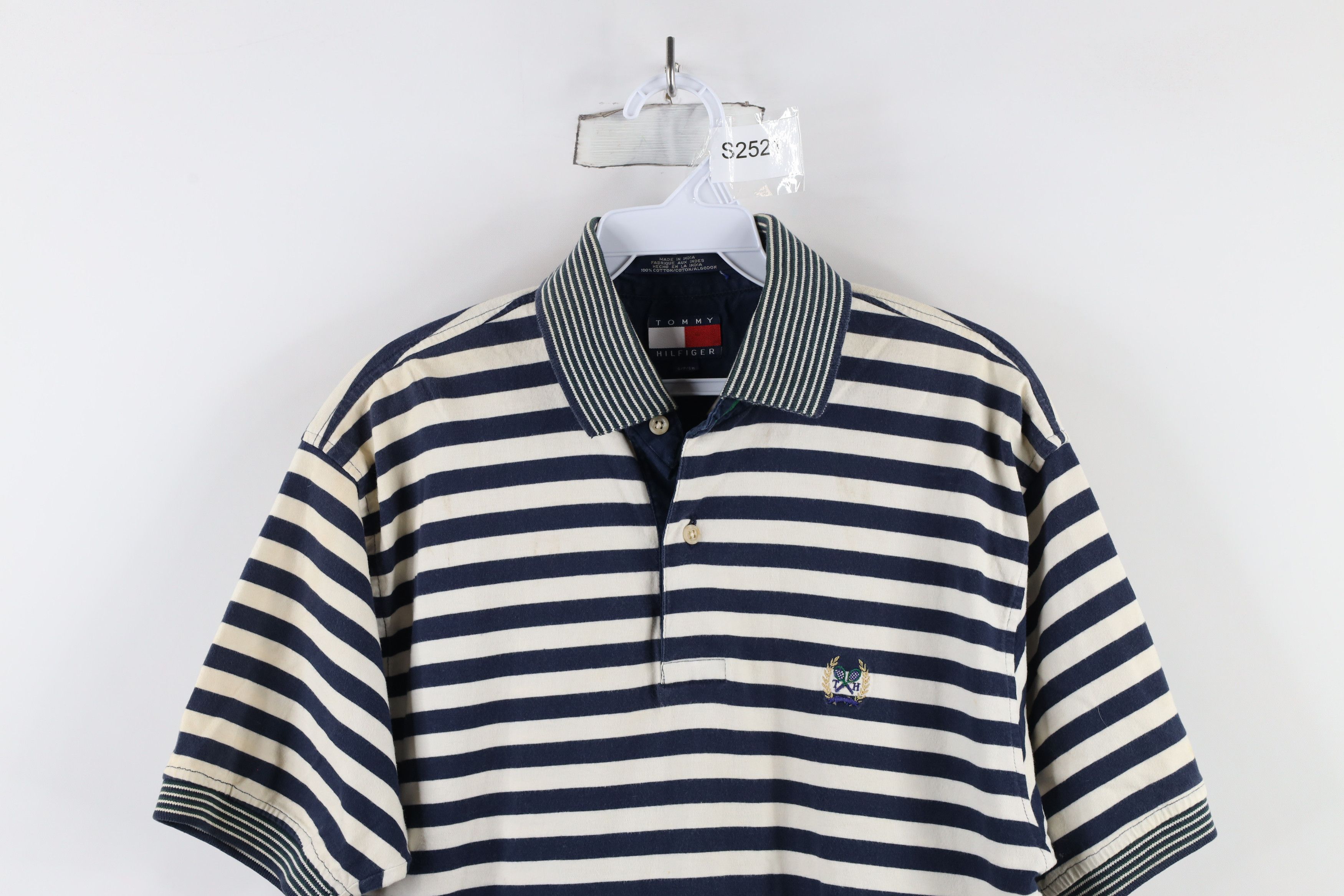 Tommy Hilfiger × Vintage Vintage 90s Tommy Hilfiger Distressed Tennis Polo Shirt Size US S / EU 44-46 / 1 - 2 Thumbnail