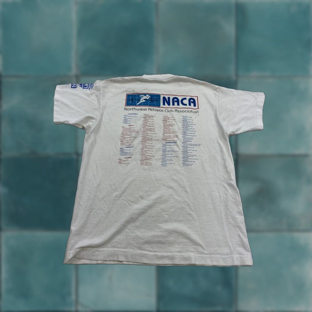 Fruit Of The Loom VINTAGE 96 NACA Bridge To Bridge Race Shirt Mens L White Size US L / EU 52-54 / 3 - 1 Thumbnail