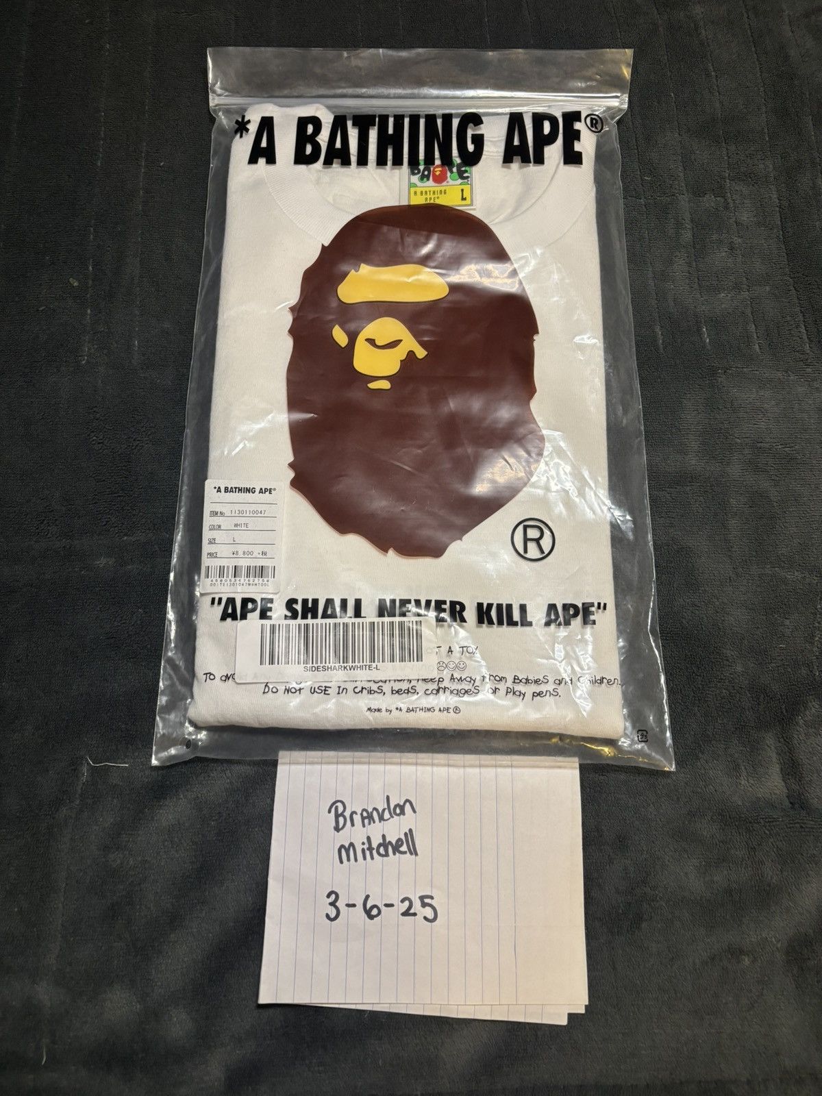 Bape Bape Marble side shark T-shirt Size US L / EU 52-54 / 3 - 6 Thumbnail