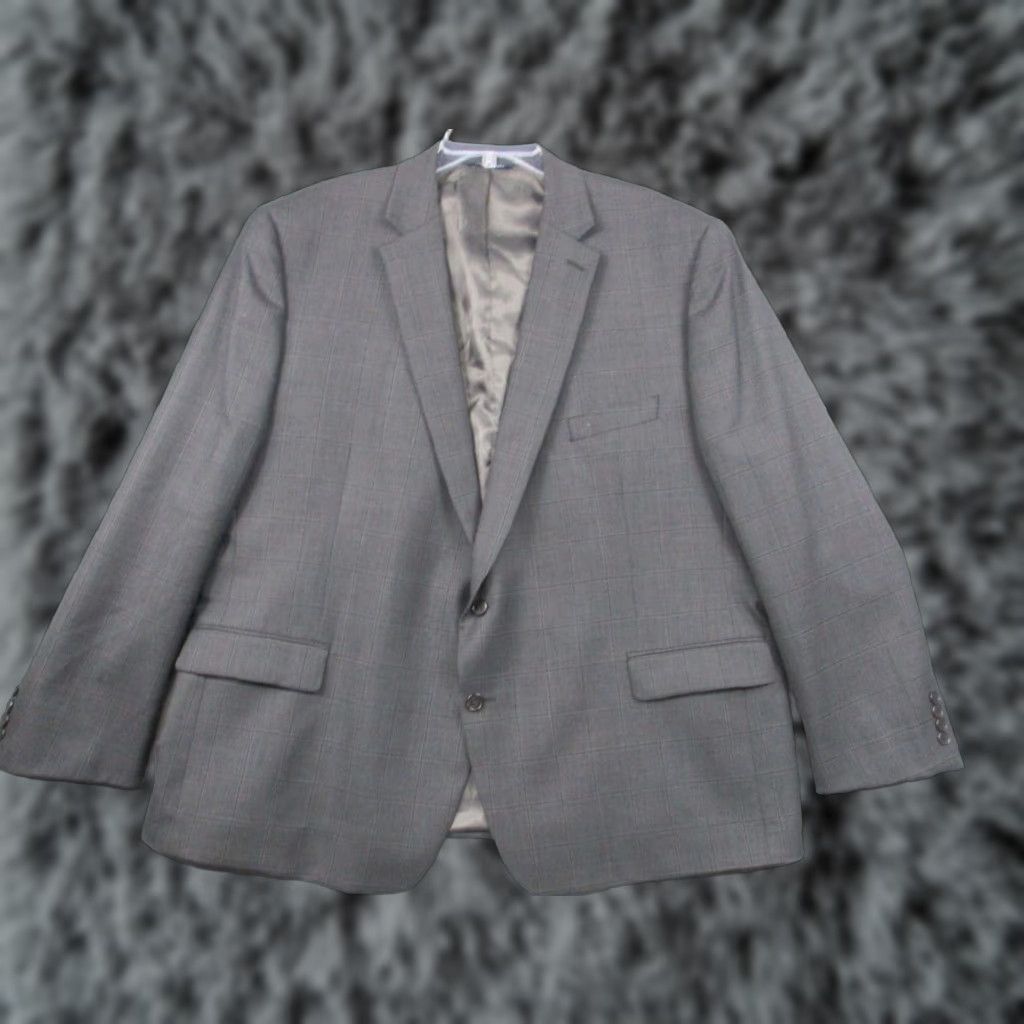 Ralph Lauren VINTAGE Ralph Lauren Blazer Gray Pinstripe 52R Wool Blend Stretch Men’s Coat Shirt? Size 52R - 1 Thumbnail