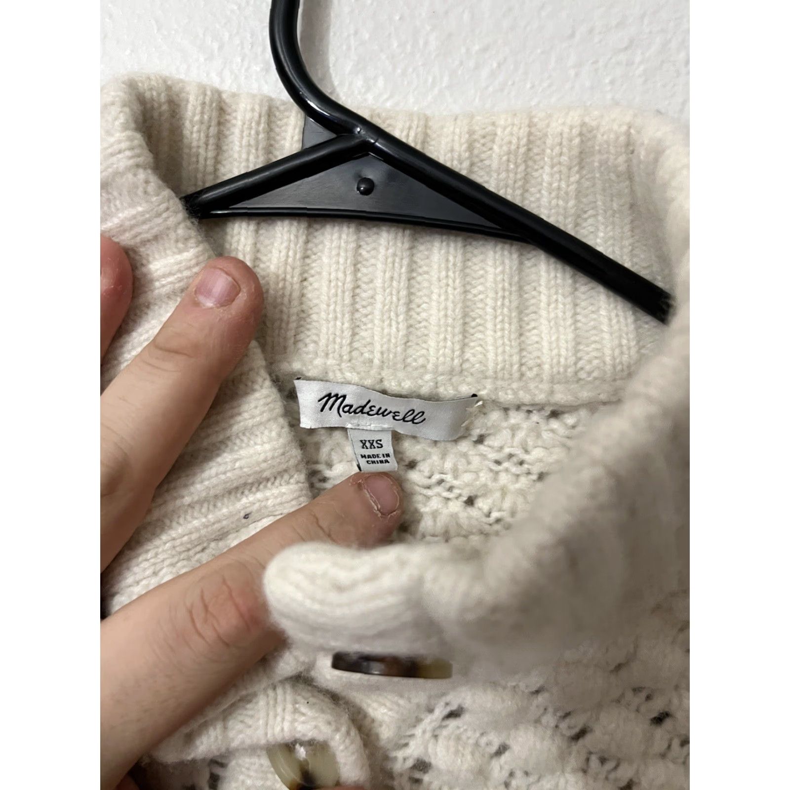 Madewell VINTAGE Madewell Sweater Cardigan Women XXS Cream Textured Knit Preppy School долг sleeve Size XXS / US 00 / IT 34 - 2 Thumbnail