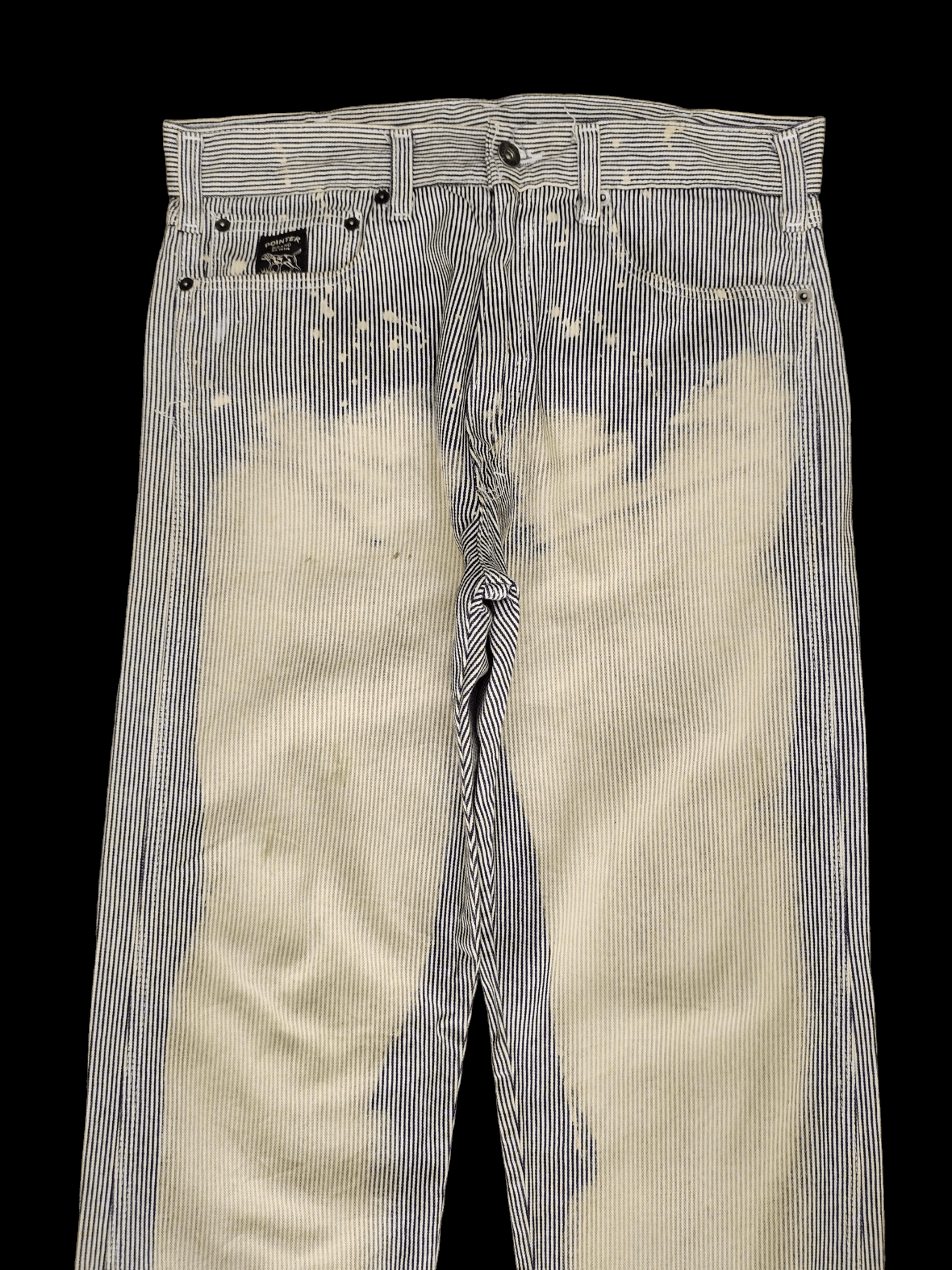 Pointer 1990s Pointer Hickory Striped Faded Distress Denim Pants Size US 32 / EU 48 - 2 Thumbnail