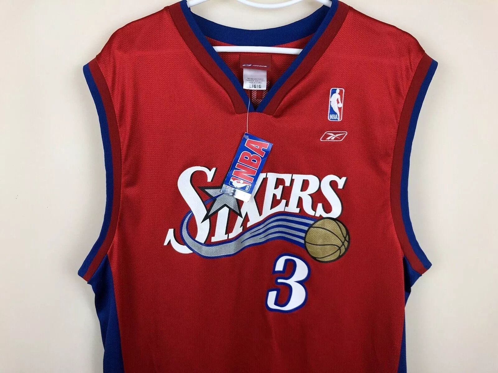 Reebok VINTAGE PHILADELPHIA 76ERS SIXERS IVERSON 3 BASKETBALL SHIRT Size US L / EU 52-54 / 3 - 5 Thumbnail