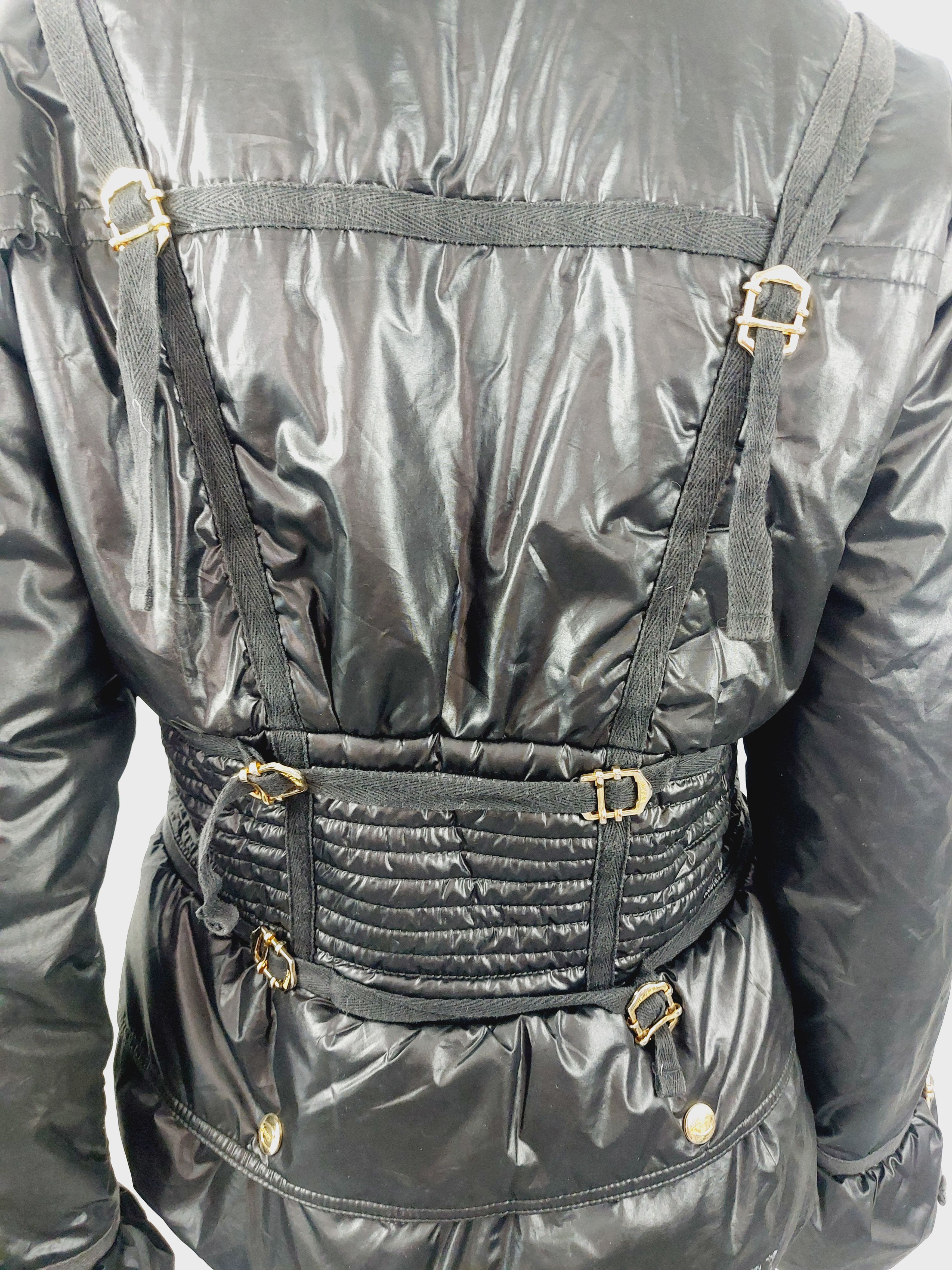 Roberto Cavalli Roberto Cavalli Black Bondage Strap BDSM Puffer Coat Size US S / EU 44-46 / 1 - 12 Thumbnail