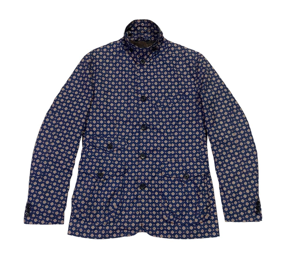 Engineered Garments Engineered Garments Navy Floral Multi-Pocket Jacket/Blazer Size S / US 4 / IT 40 - 2 Thumbnail