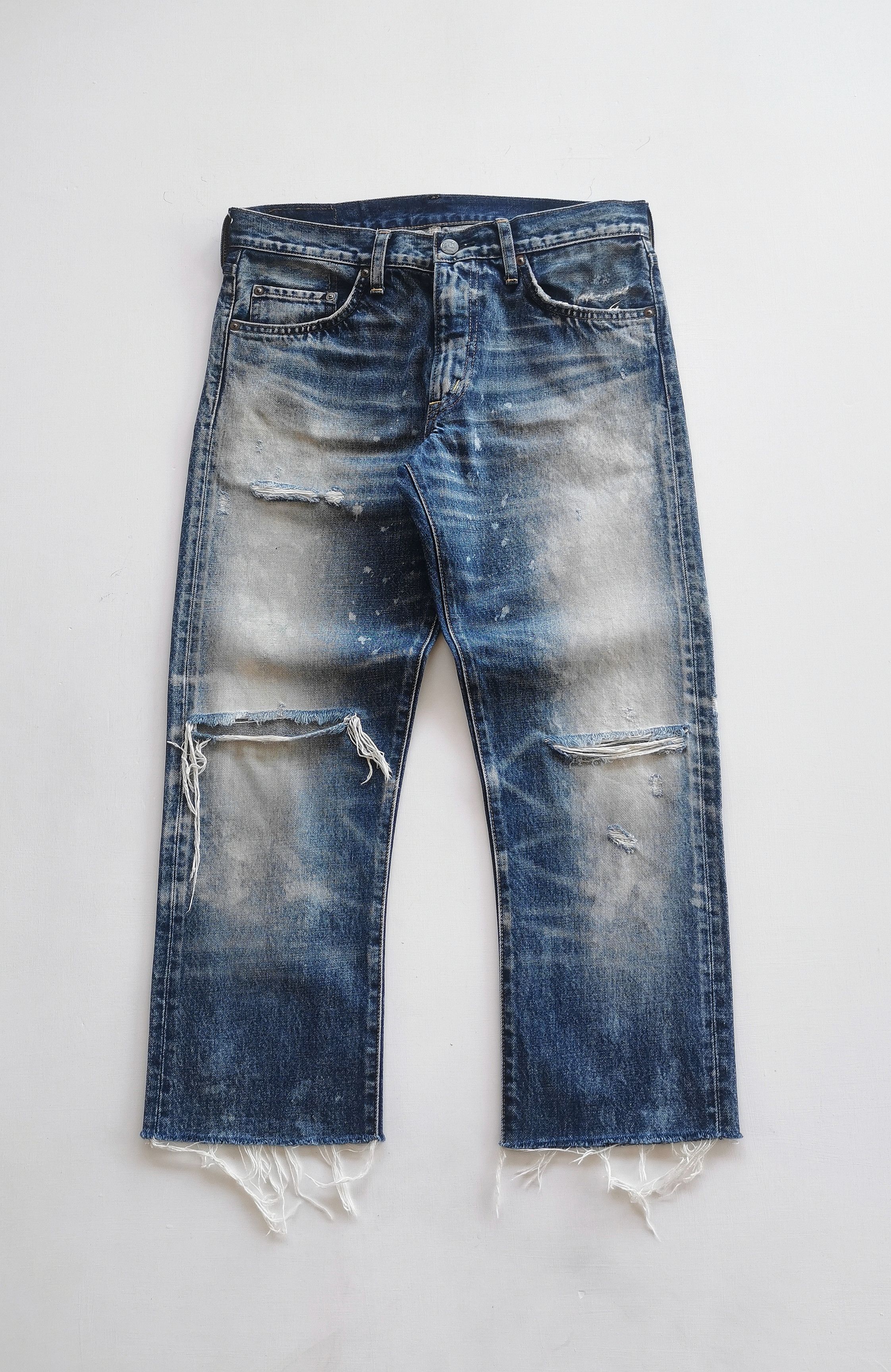 Kapital Distressed Denim Jeans Size US 31 - 1 Thumbnail