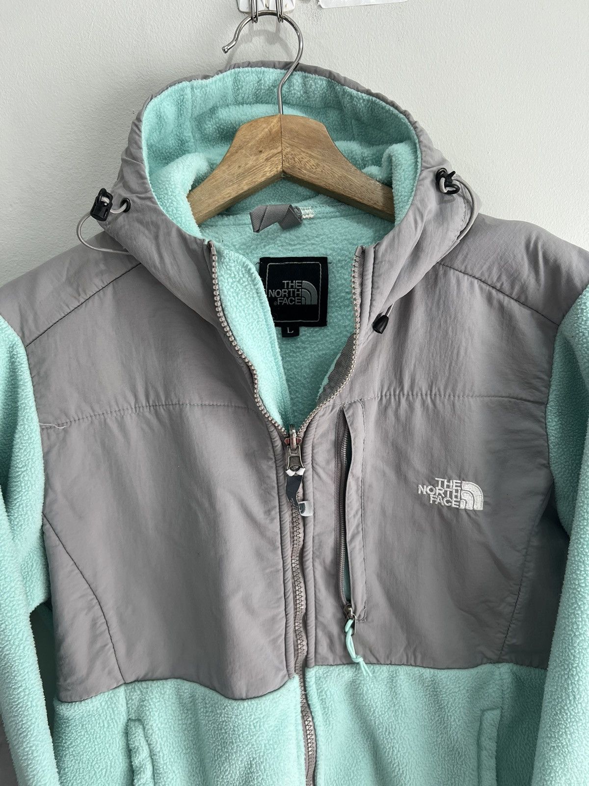 The North Face Vintage Womens North Face Denali fleece hooded green Size L / US 10 / IT 46 - 3 Thumbnail
