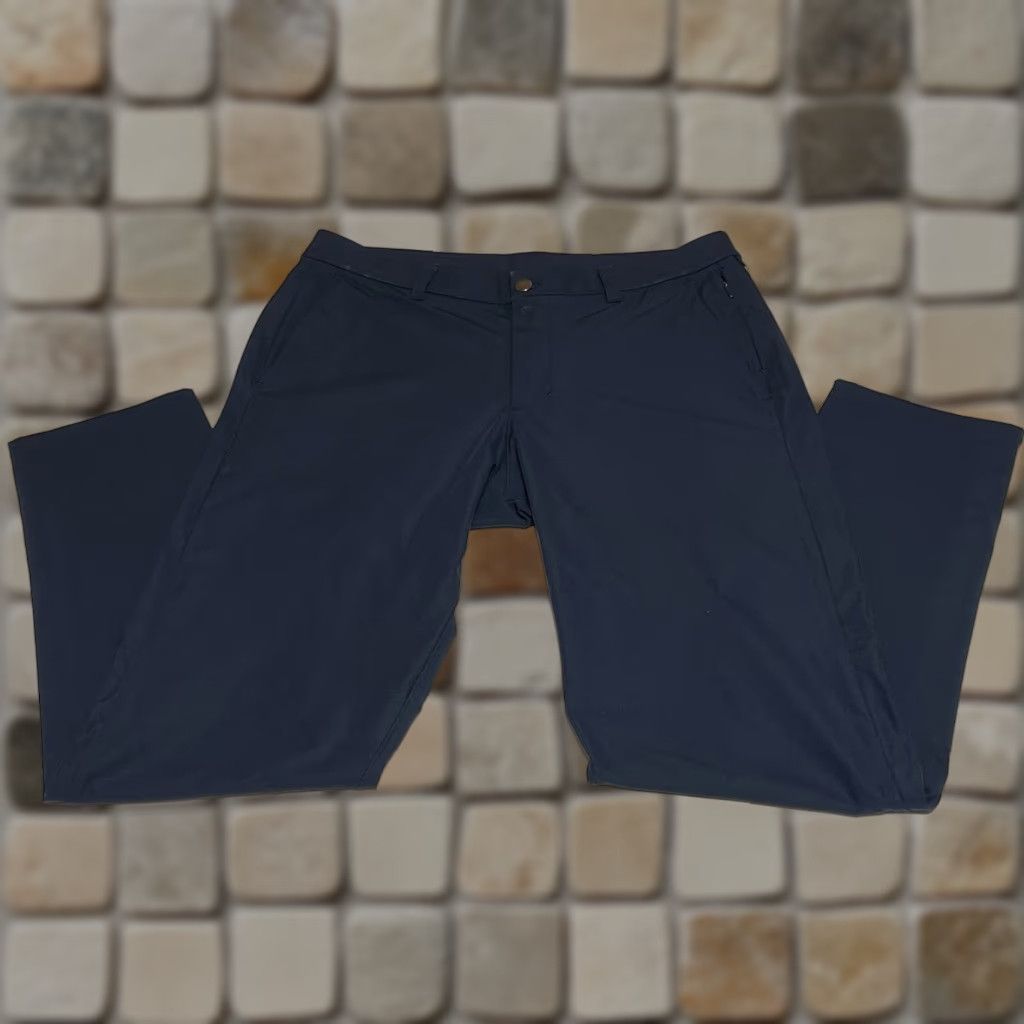 Lululemon Lululemon ABC Slim Trouser Pant Warpstreme Mens 34x31 Blue Chino Pants 5-Pocket Flat Front Moisture Wicking Breathable Size US 34 / EU 50 - 1 Thumbnail