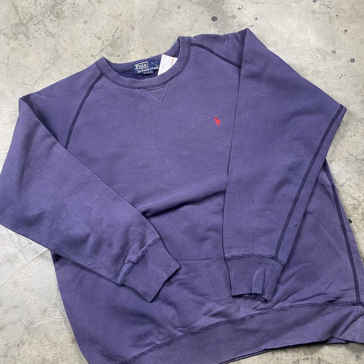 Polo Ralph Lauren × RRL Ralph Lauren × Vintage 90s Polo RL Small Pony Sunfaded Boxy Crewneck Size US M / EU 48-50 / 2 - 3 Thumbnail