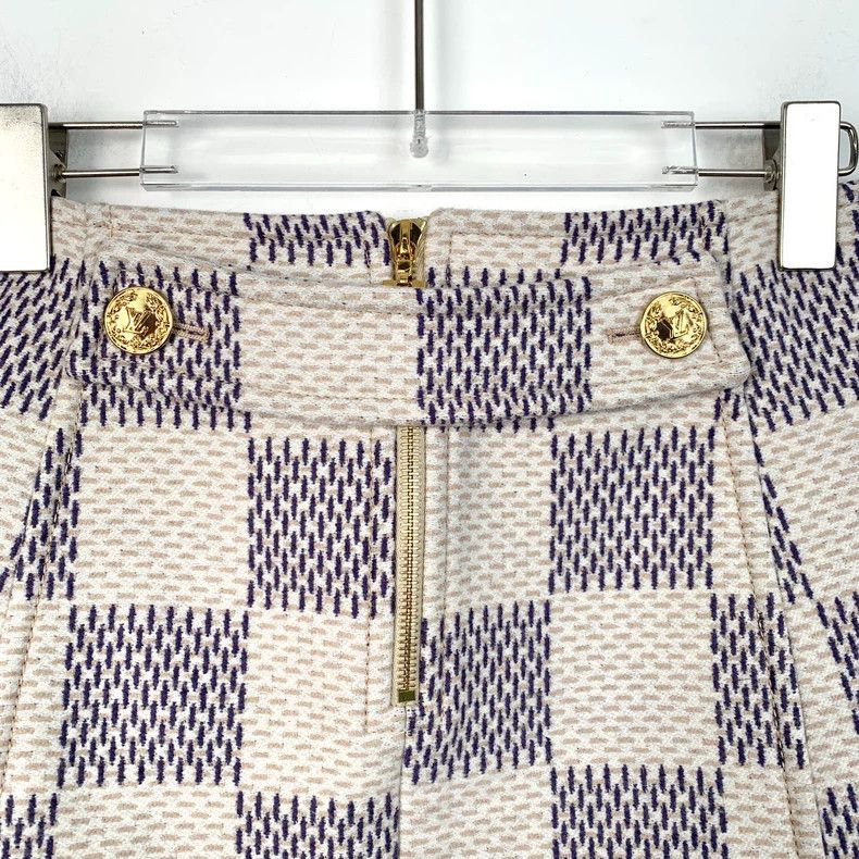 Louis Vuitton Louis Vuitton Color-block checkerboard wool skirt Size 35" - 5 Thumbnail