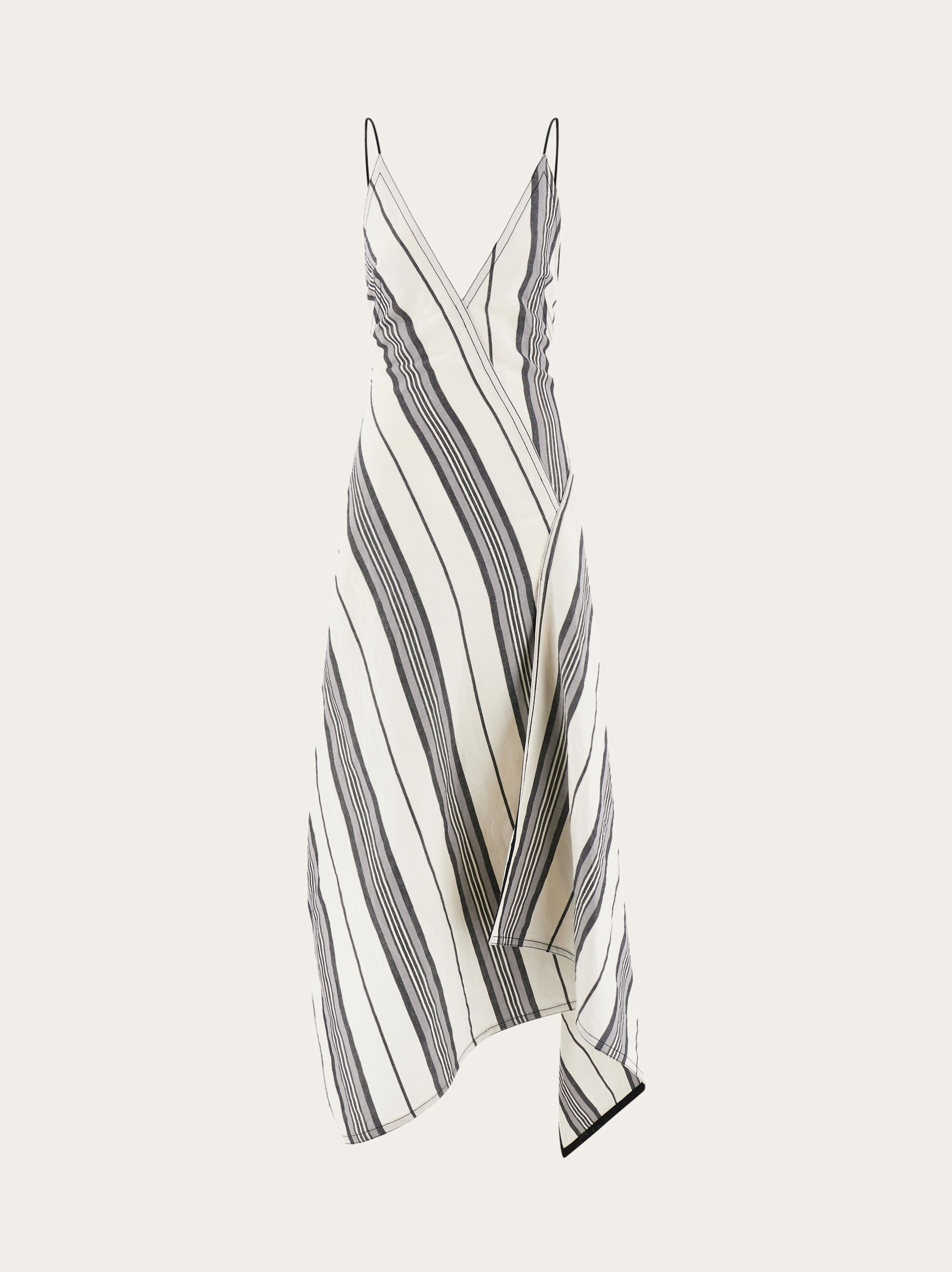 Salvatore Ferragamo o1s1rm0426 Asymmetric Slip Dress in White/Grey Size M / US 6-8 / IT 42-44 - 1 Thumbnail