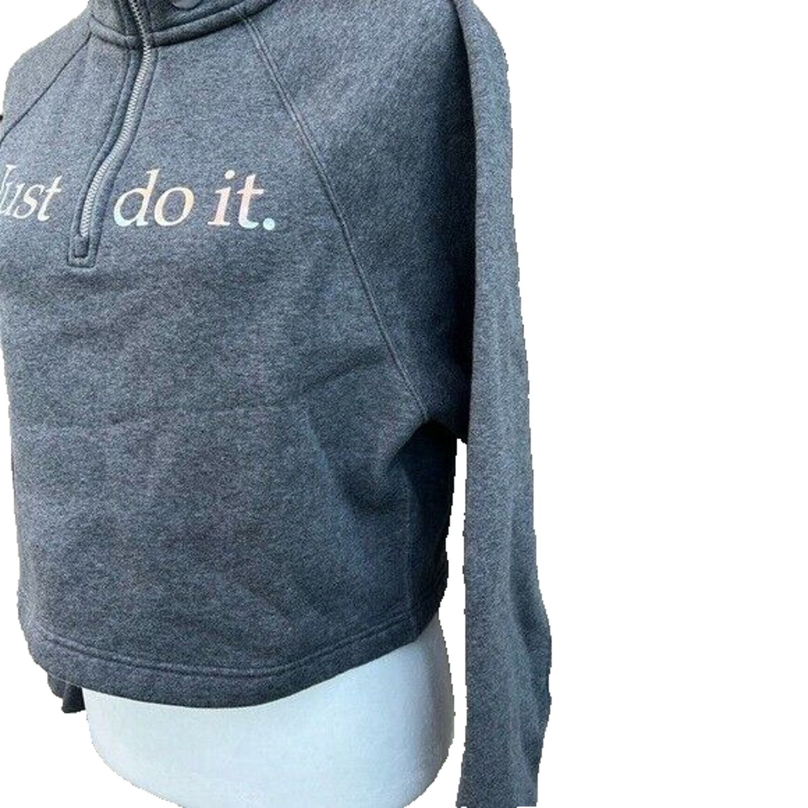 Nike Nike Women's Grey Cropped French Terry Top size S A000236 Size S / US 4 / IT 40 - 3 Thumbnail