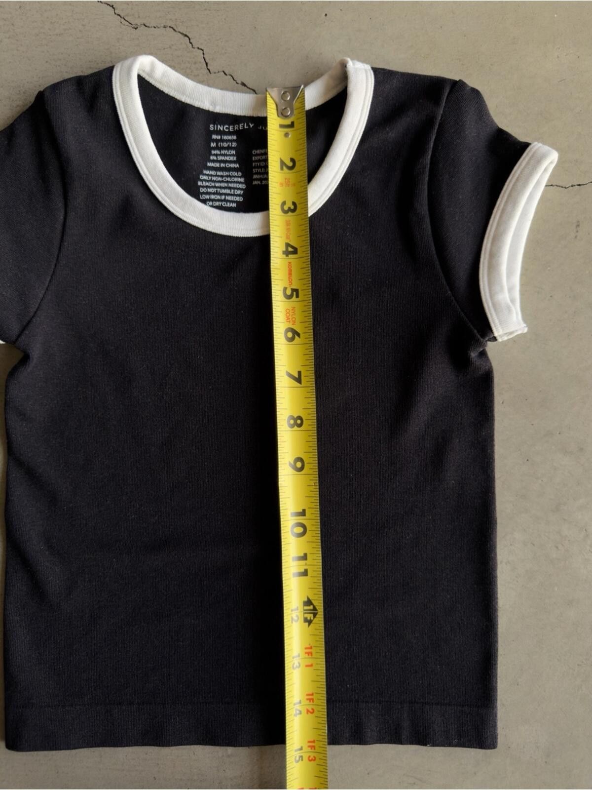 Aritzia Sincerely Jules / Ringer Baby Tee / Black White Size M / US 6-8 / IT 42-44 - 4 Thumbnail