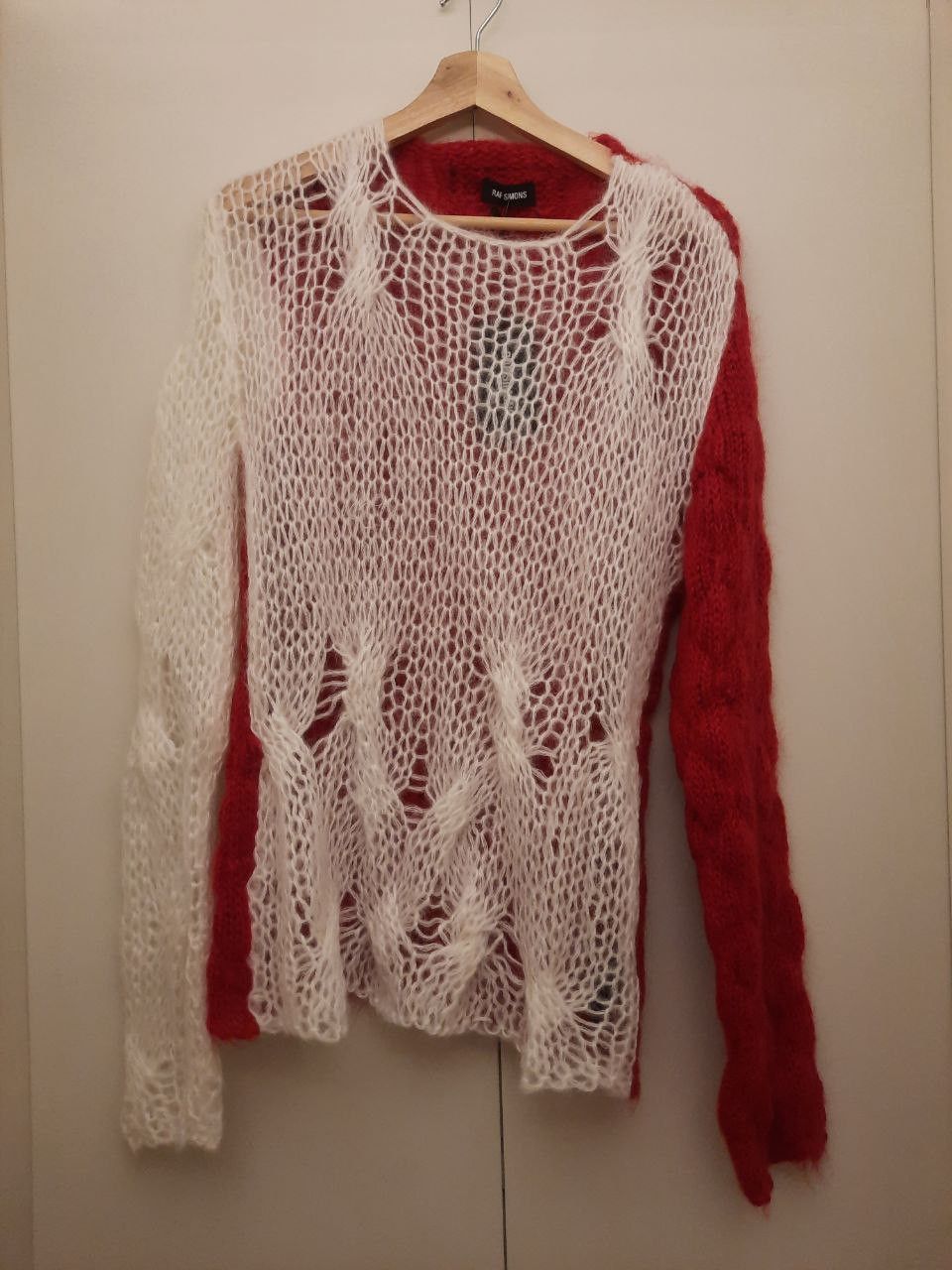 Raf Simons *New* FW21 AW21 Open Knit Mohair Sweater Size US L / EU 52-54 / 3 - 1 Thumbnail