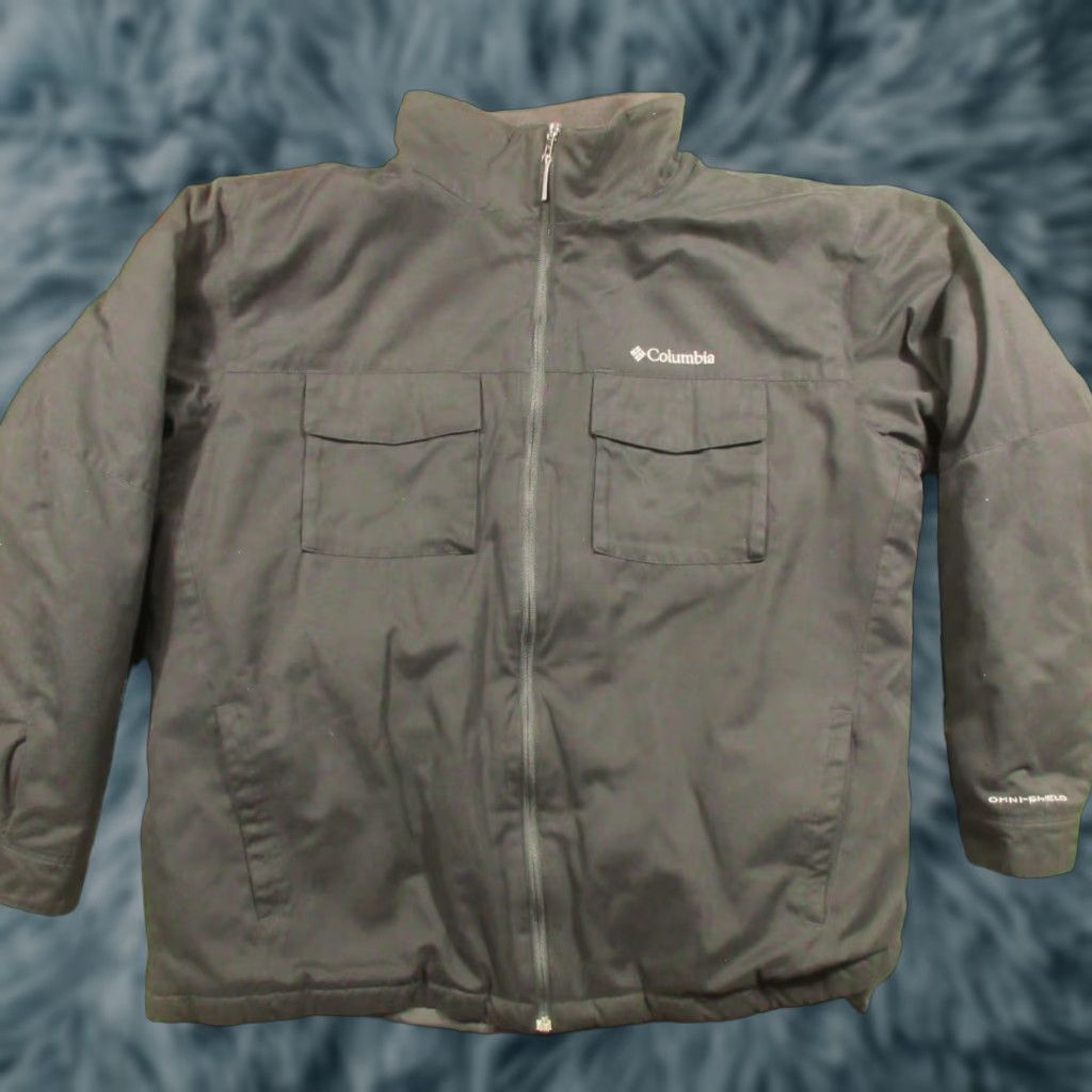 Vintage Columbia Jacket Mens XL Solid Black Insulated Fleece Lined Omni-Shield Windbreaker Waterproof Casual Winter Fall Spring EUC Size US XL / EU 56 / 4 - 1 Thumbnail