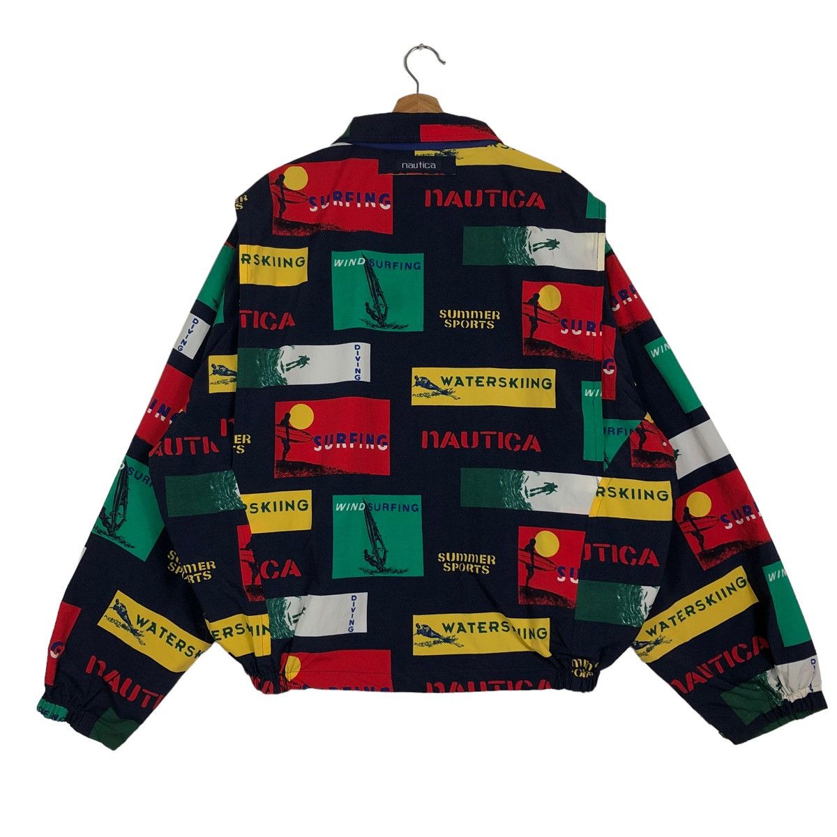 Nautica 🔥90s Bomber Jacket Reversible Overprint Nautica Color Block Size US XL / EU 56 / 4 - 10 Thumbnail