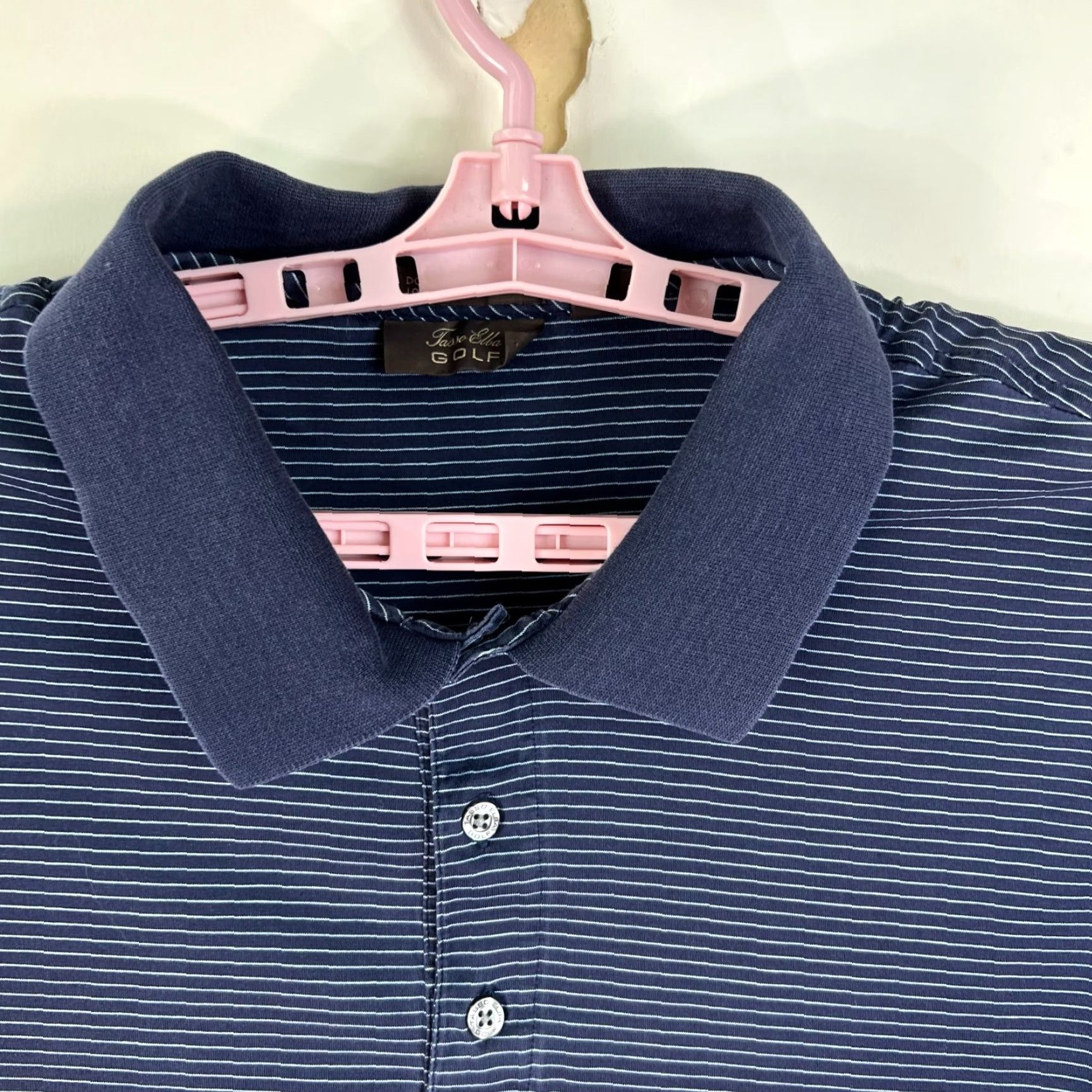 Tasso Elba VINTAGE Tasso Elba Polo Shirt Mens Size L Short Sleeve Button Collared Blue Performance Pima Cotton Golf Size US L / EU 52-54 / 3 - 2 Thumbnail