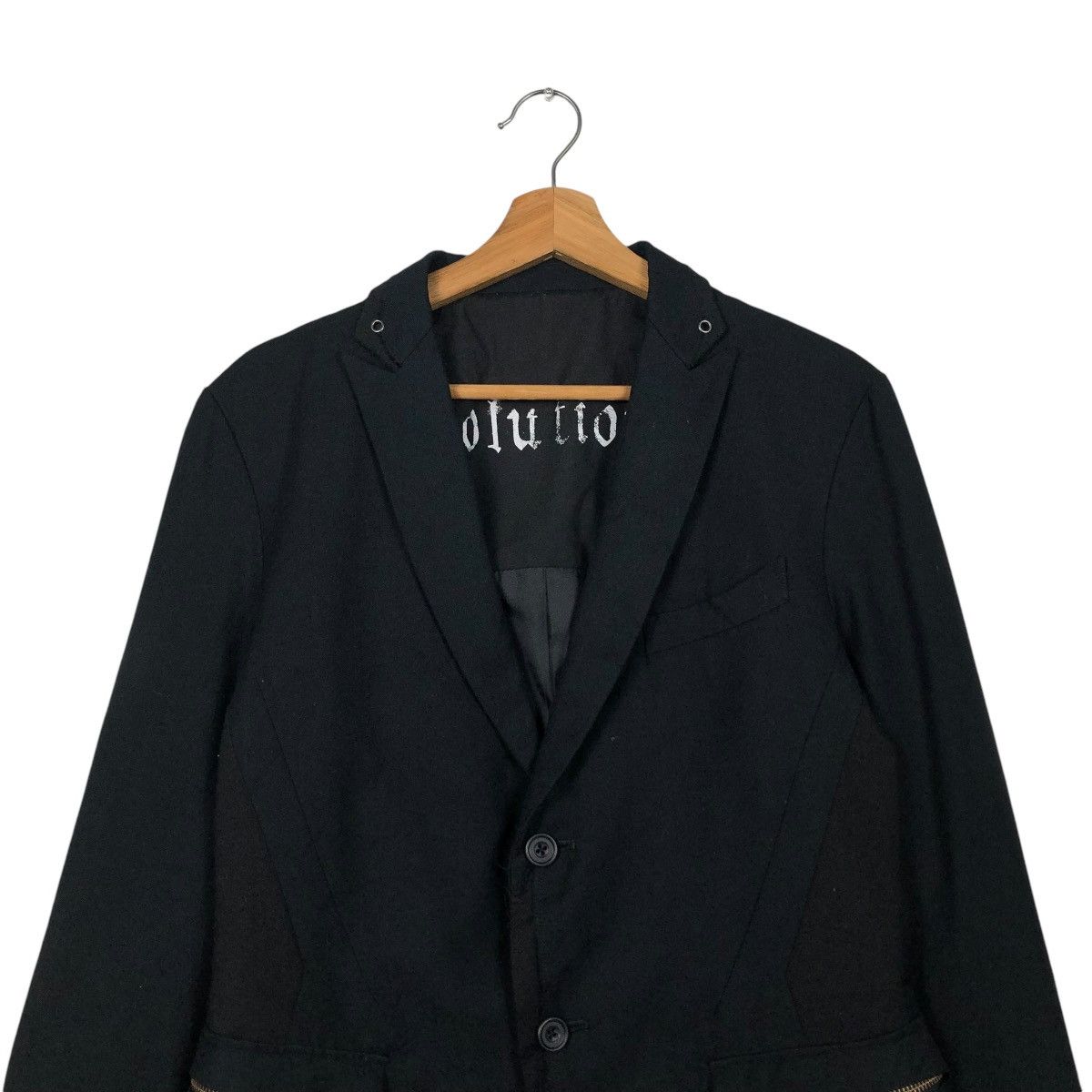 Japanese Brand 🔥ICONIC RICH BLACK CROPPED BIKER JACKET PPFM BONDAGE DESIGN Size US L / EU 52-54 / 3 - 5 Thumbnail