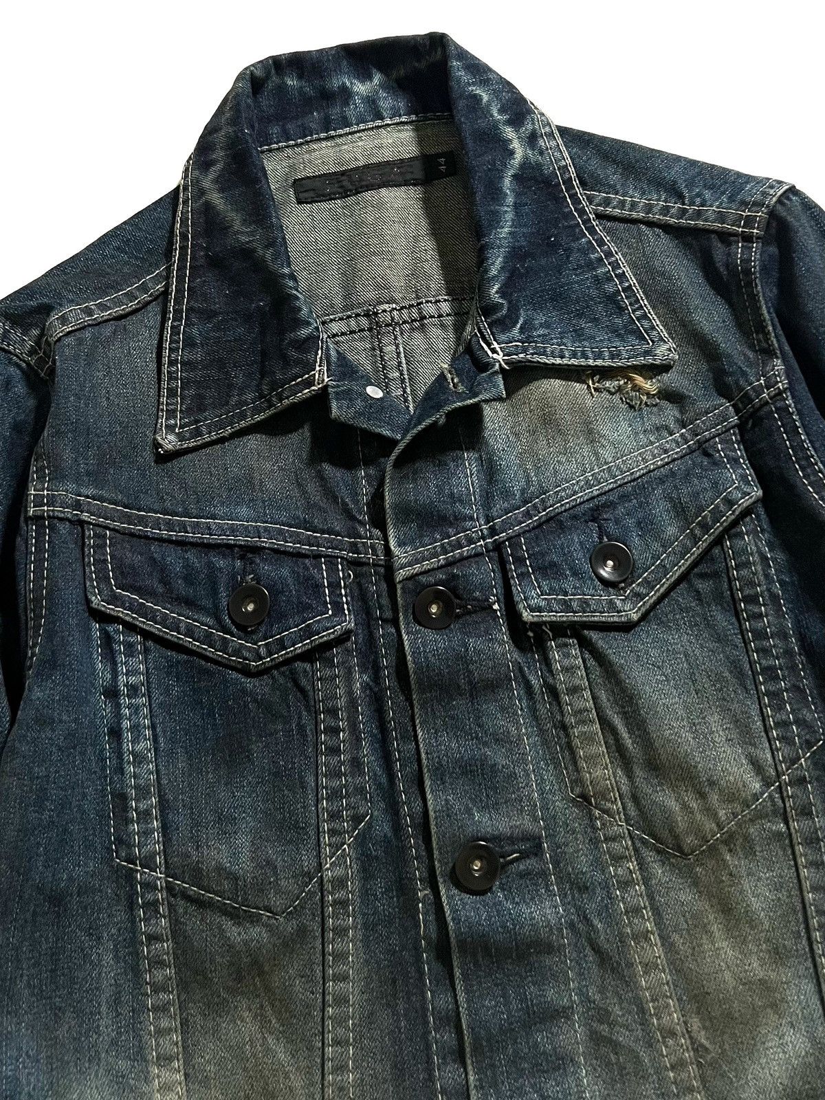 GOSTAR DE FUGA FUGA Mud Dye Distressed Denim Jacket vkei Archive 00s y2k Size US XS / EU 42 / 0 - 2 Thumbnail