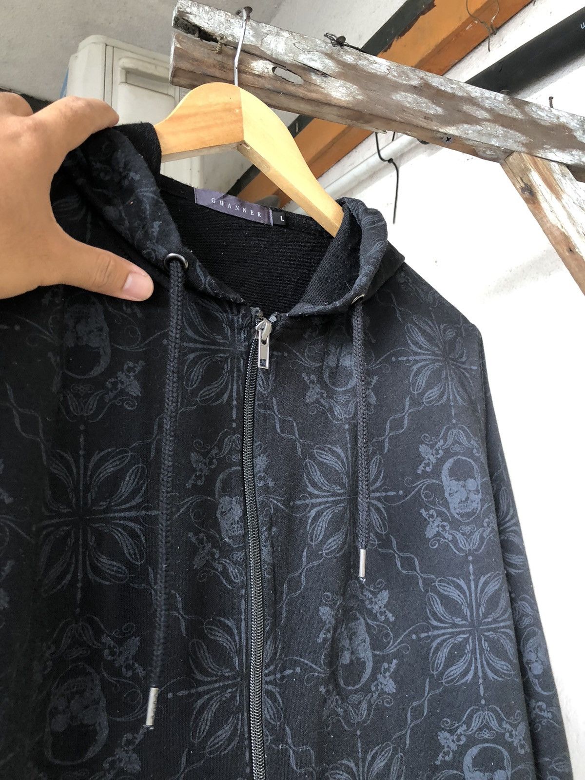 Nice🔥 Gwanner Full Print Skull Bondage Punk Hoodie