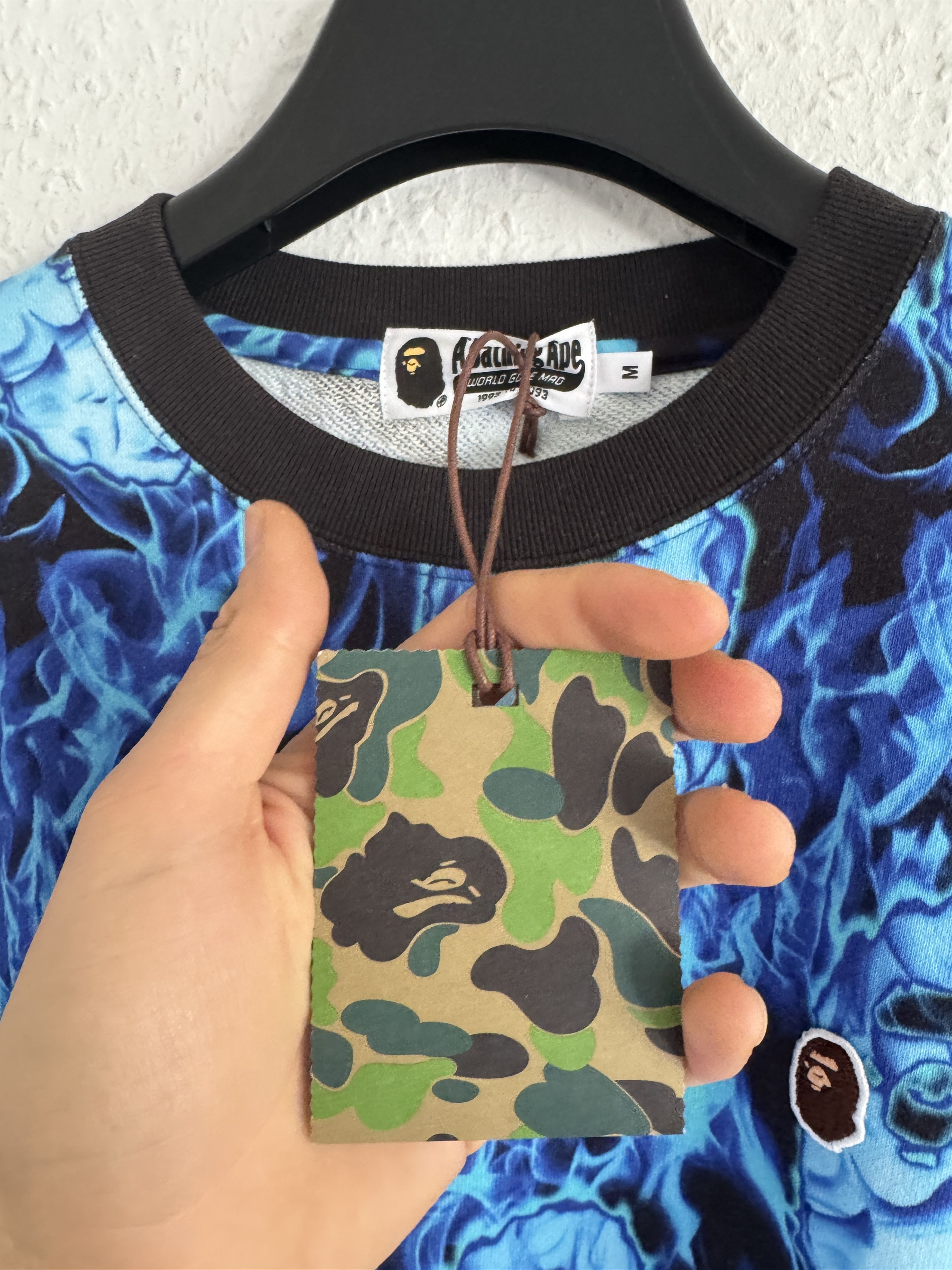 Bape Flame Allover Print Crewneck Size US M / EU 48-50 / 2 - 8 Thumbnail