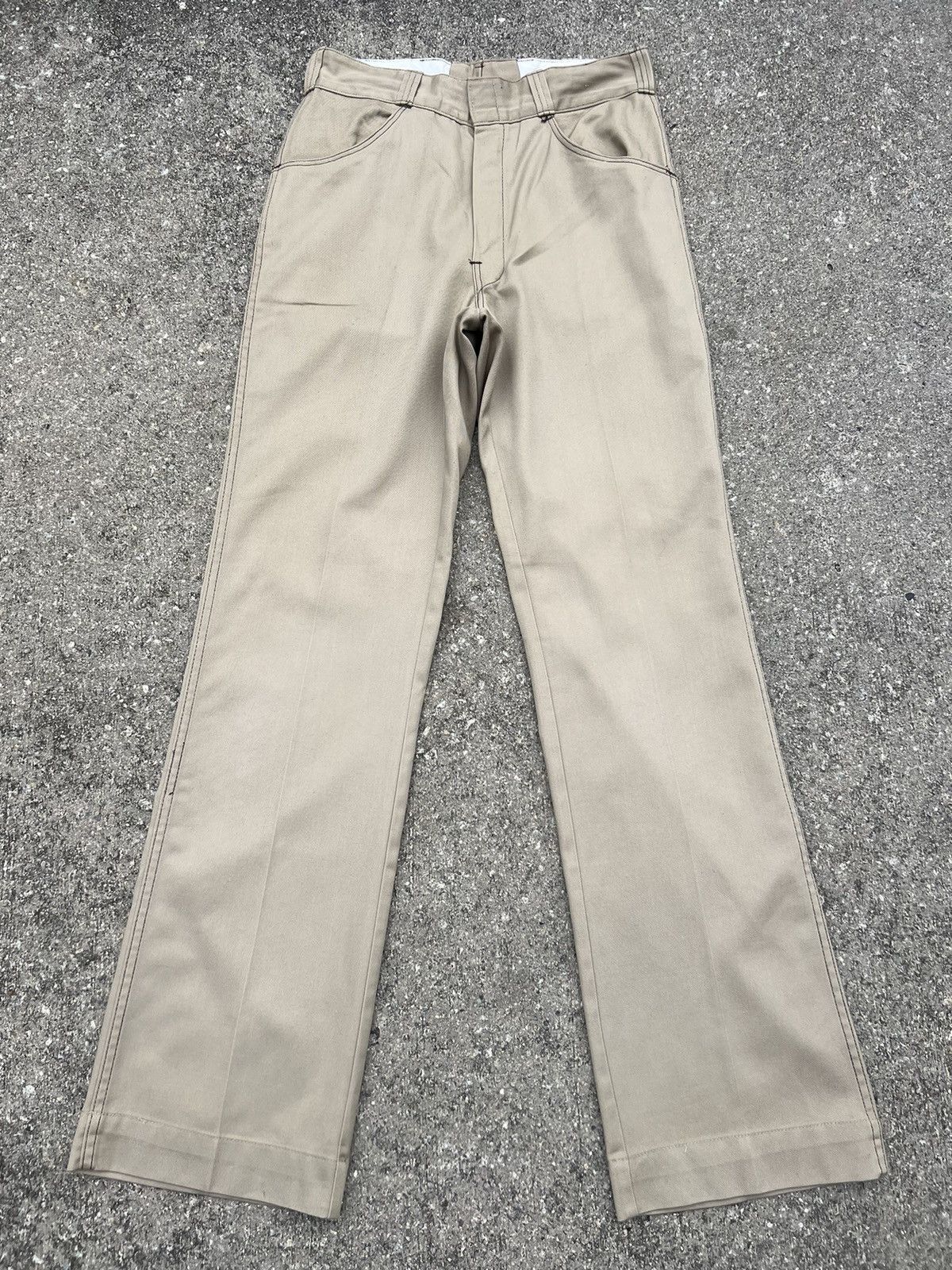 Dickies Vintage 70s TALON Zipper Dickies Flare Khaki Trouser Pant Size US 30 / EU 46 - 1 Thumbnail
