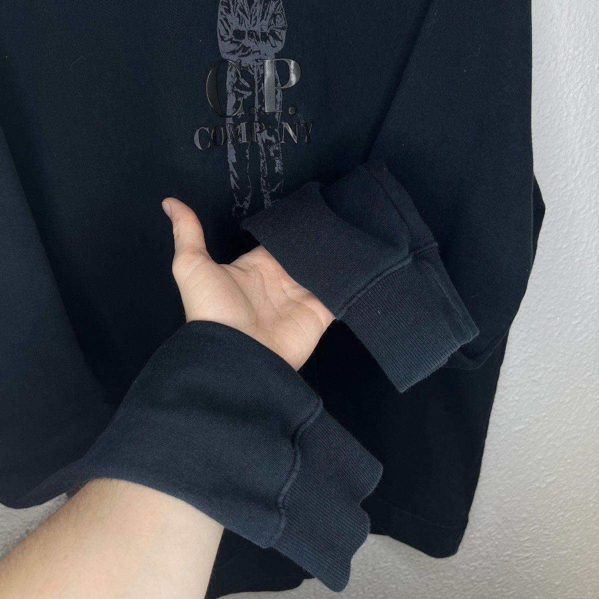 C.P. Company C.P. Company Sweatshirt Black Logo Crewneck Retro Y2K Drill Size US XL / EU 56 / 4 - 5 Thumbnail