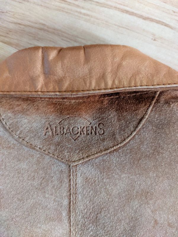 Vintage Albackens Light Brown Nubuck Leather Jacket Size US XL / EU 56 / 4 - 6 Thumbnail