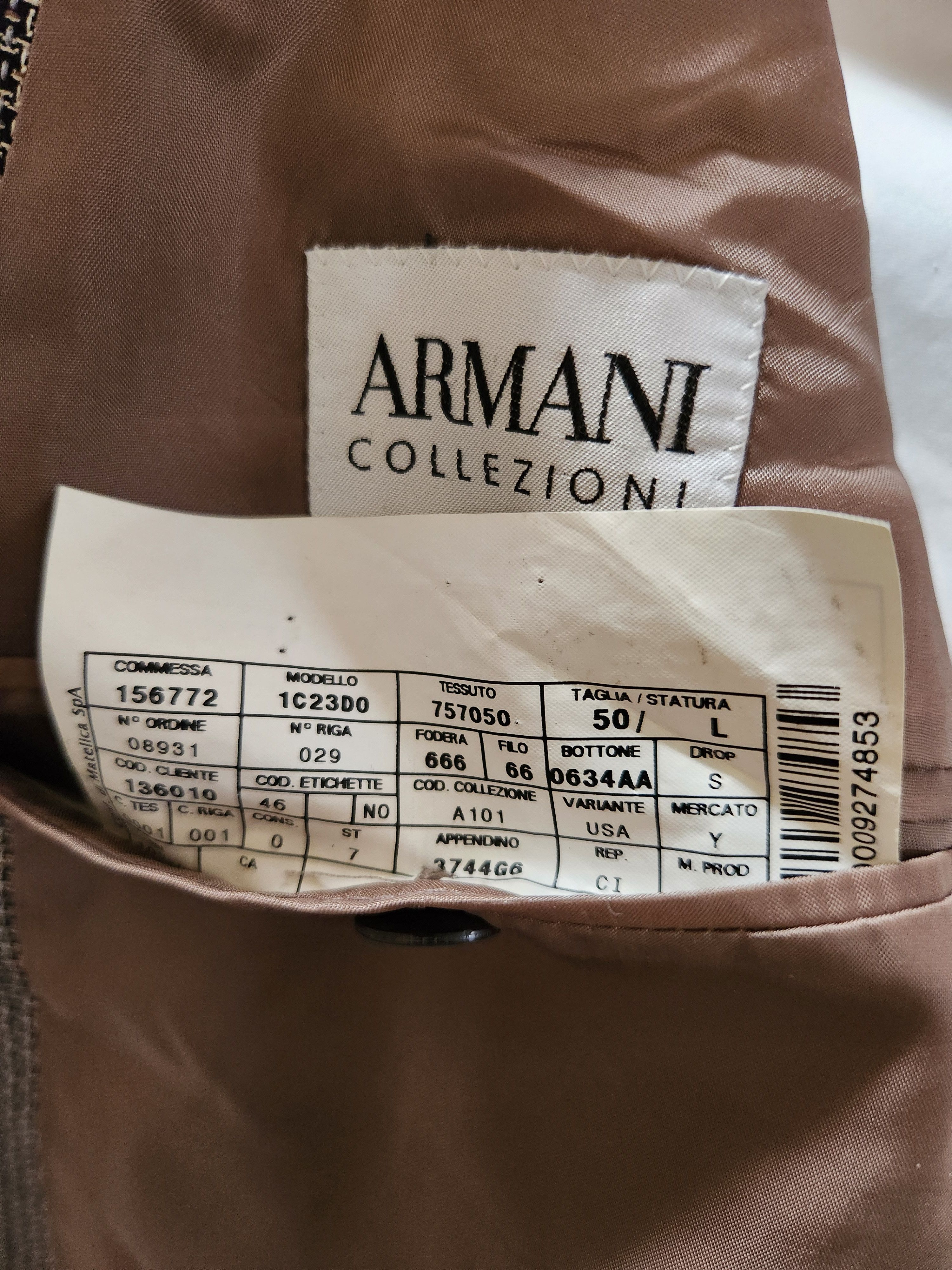 Armani Collezioni Vintage 90's Men's Mini Check 2 Button Blazer Size 46S - 3 Thumbnail