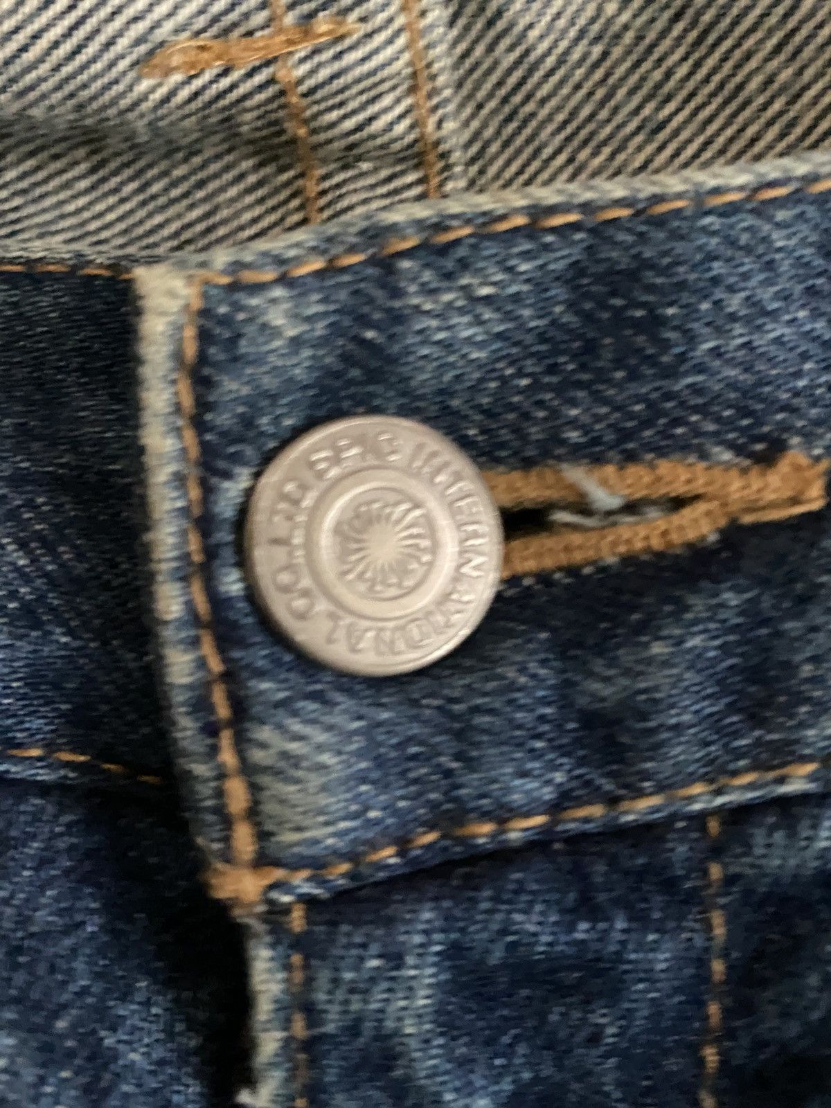 Tornado Mart Washed Oil Stain Flare Denim Size US 35 - 9 Thumbnail