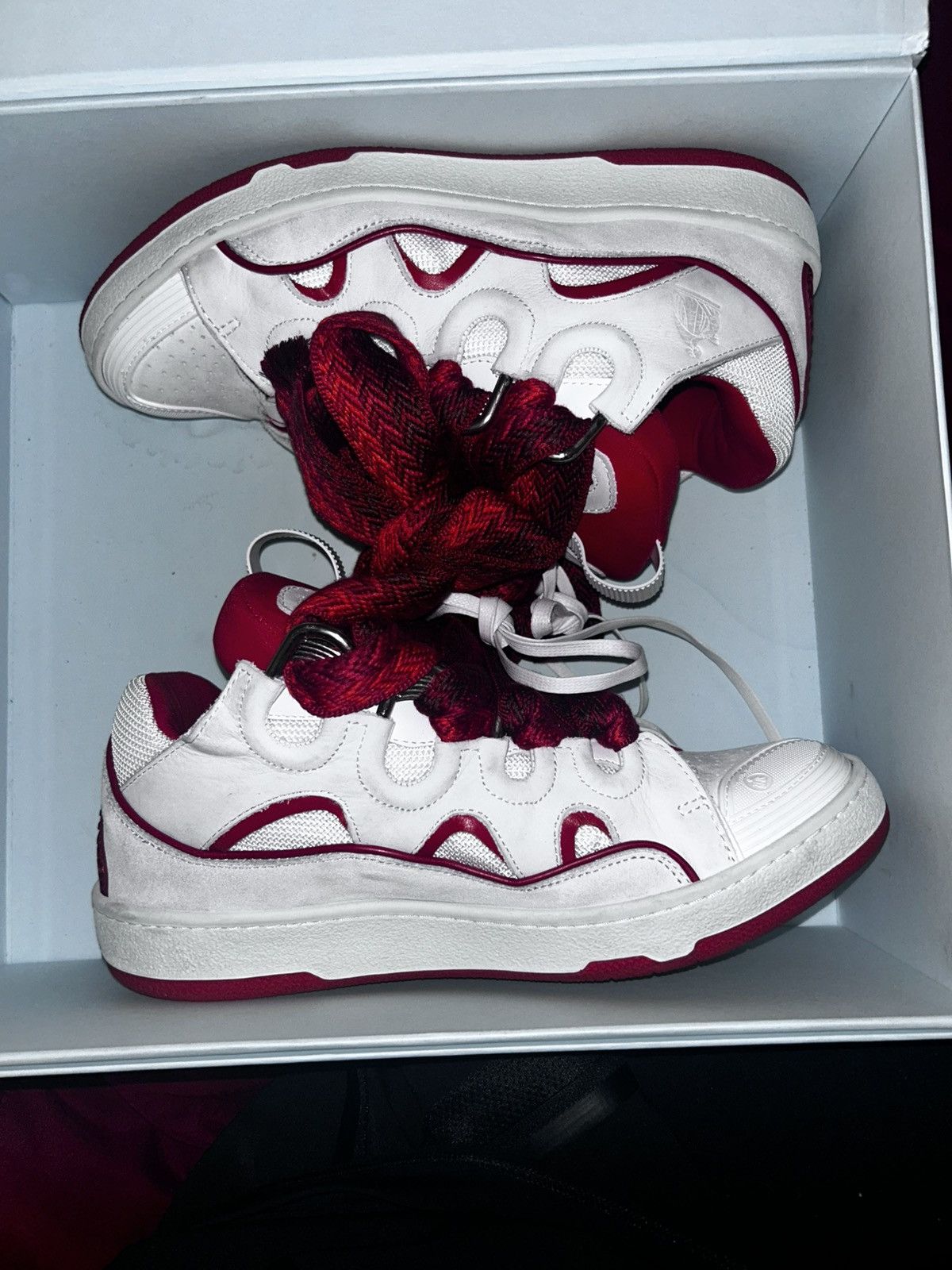 Lanvin Lanvin curb sneaker white and red Size US 9 / EU 42 - 1 Thumbnail