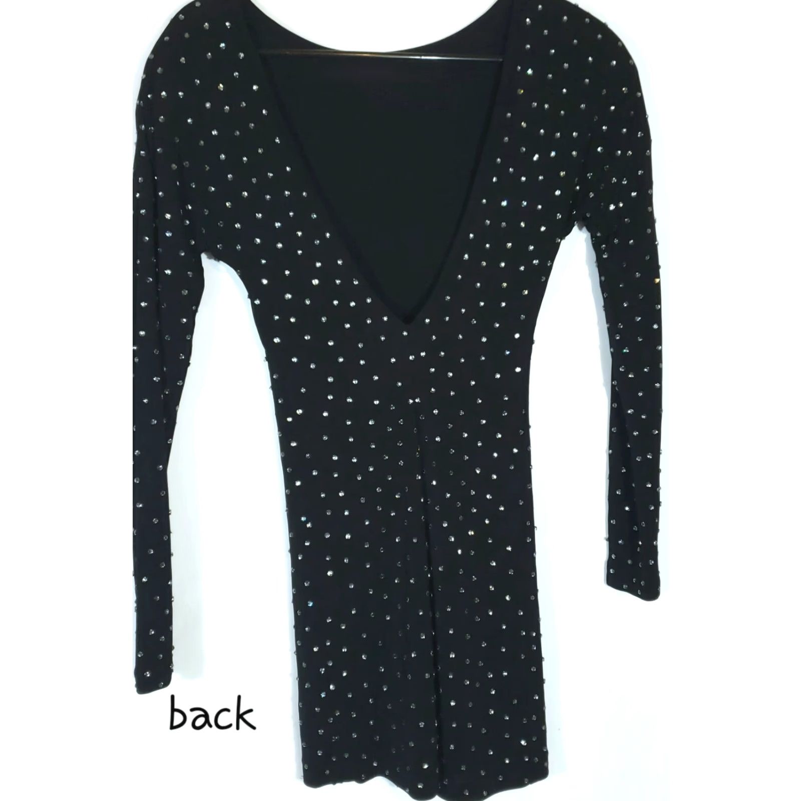 Jimmy Choo VINTAGE Jimmy Choo for H&M Dress Womens XS Black Studded Cocktail Evening 90s Classic Designer Ladies XS Womens Size XS / US 0-2 / IT 36-38 - 5 Thumbnail