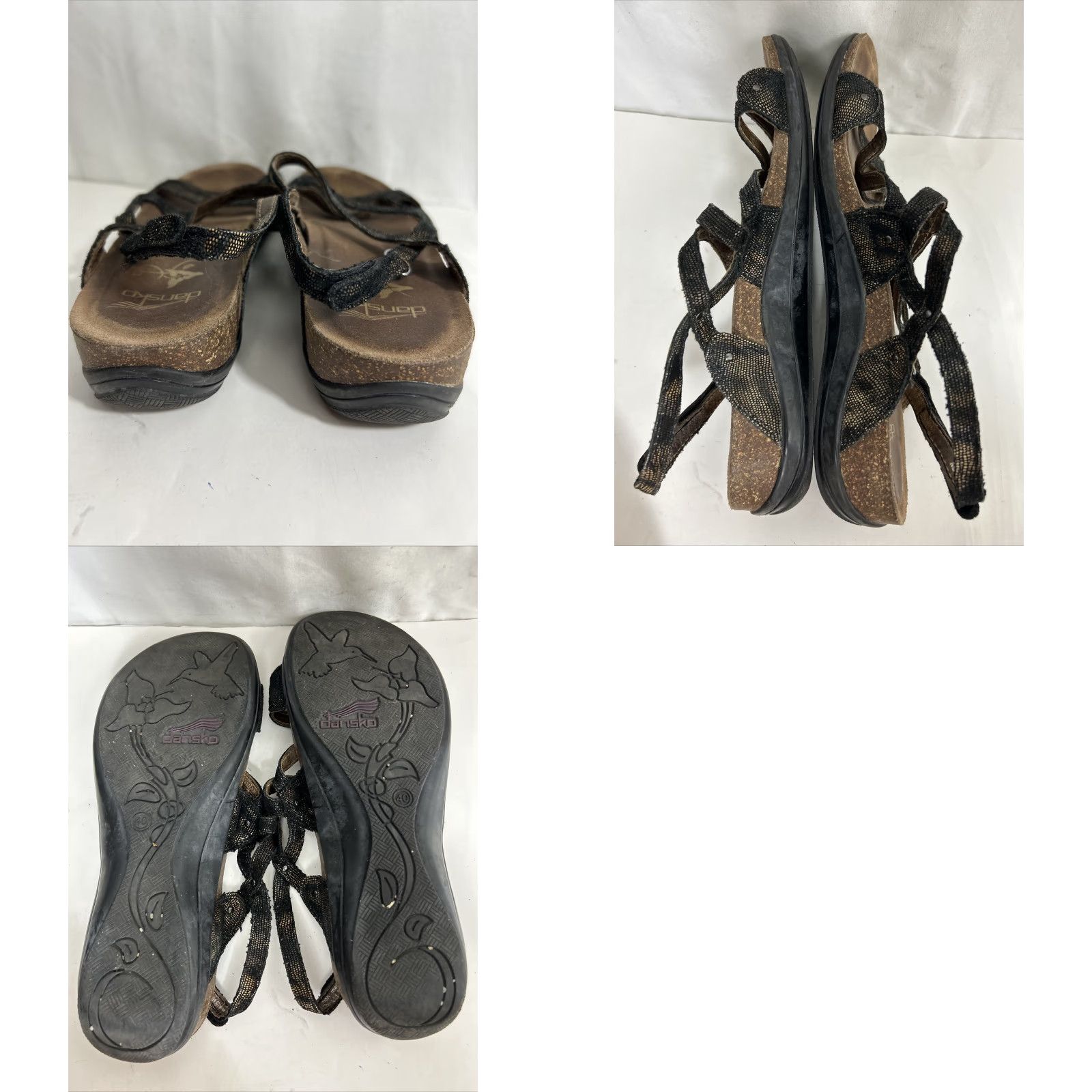 Dansko Dansko Sandal Womens Jovie Slingback Wedge Black Brown Leather EU40 9.5-10 Size US 9.5 / IT 39.5 - 8 Thumbnail
