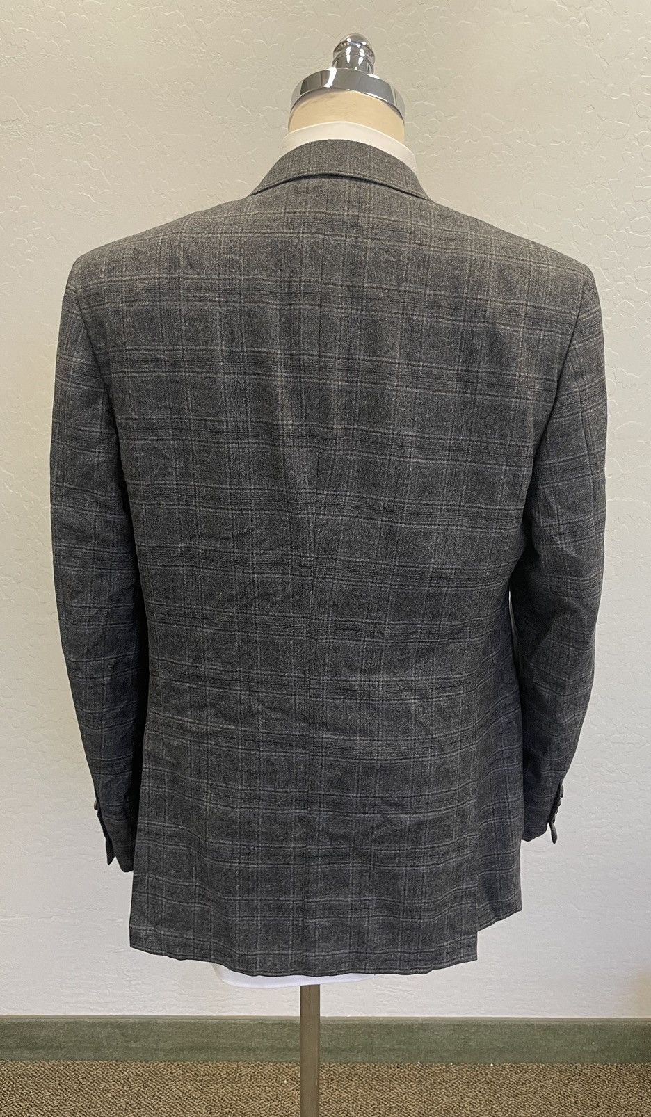 Canali Fall Weight Wool Check Jacket Size 46R - 4 Thumbnail