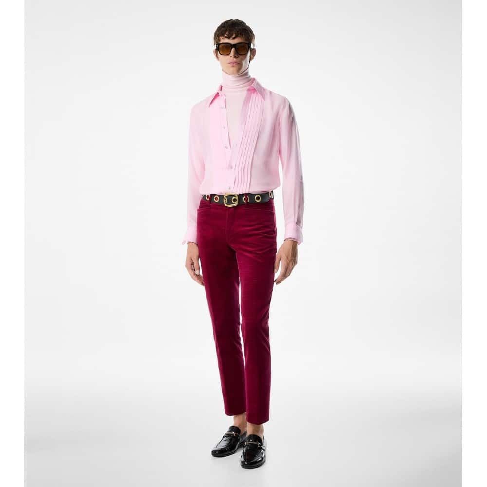 Tom Ford o1loc1c1125 PLPW01 Dyllan Ridged Velvet Pant in Dark Red Size US 38 / EU 54 - 1 Thumbnail
