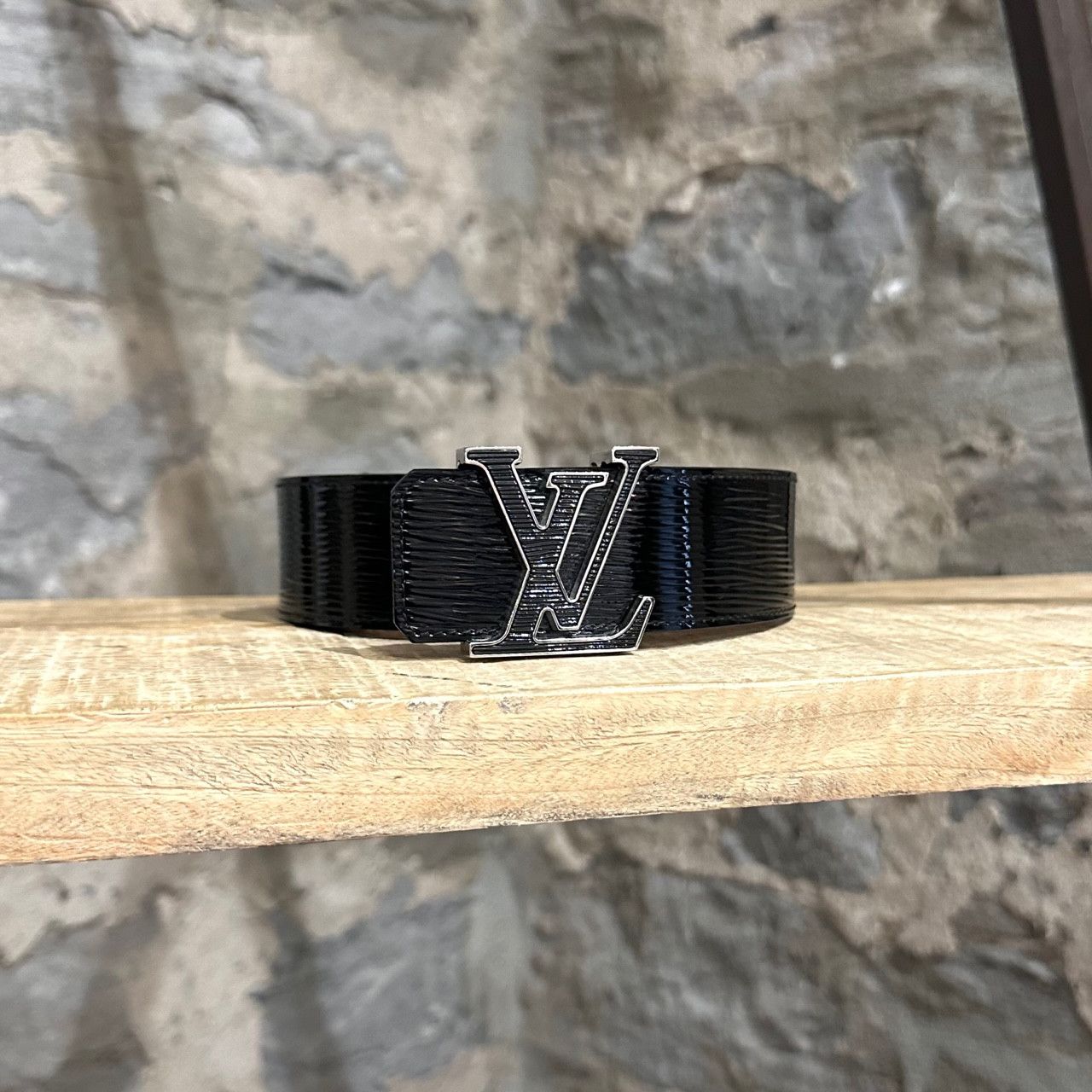 Louis Vuitton Louis Vuitton Black Epi Electric LV Initiales 40mm Belt Size 32 - 1 Thumbnail