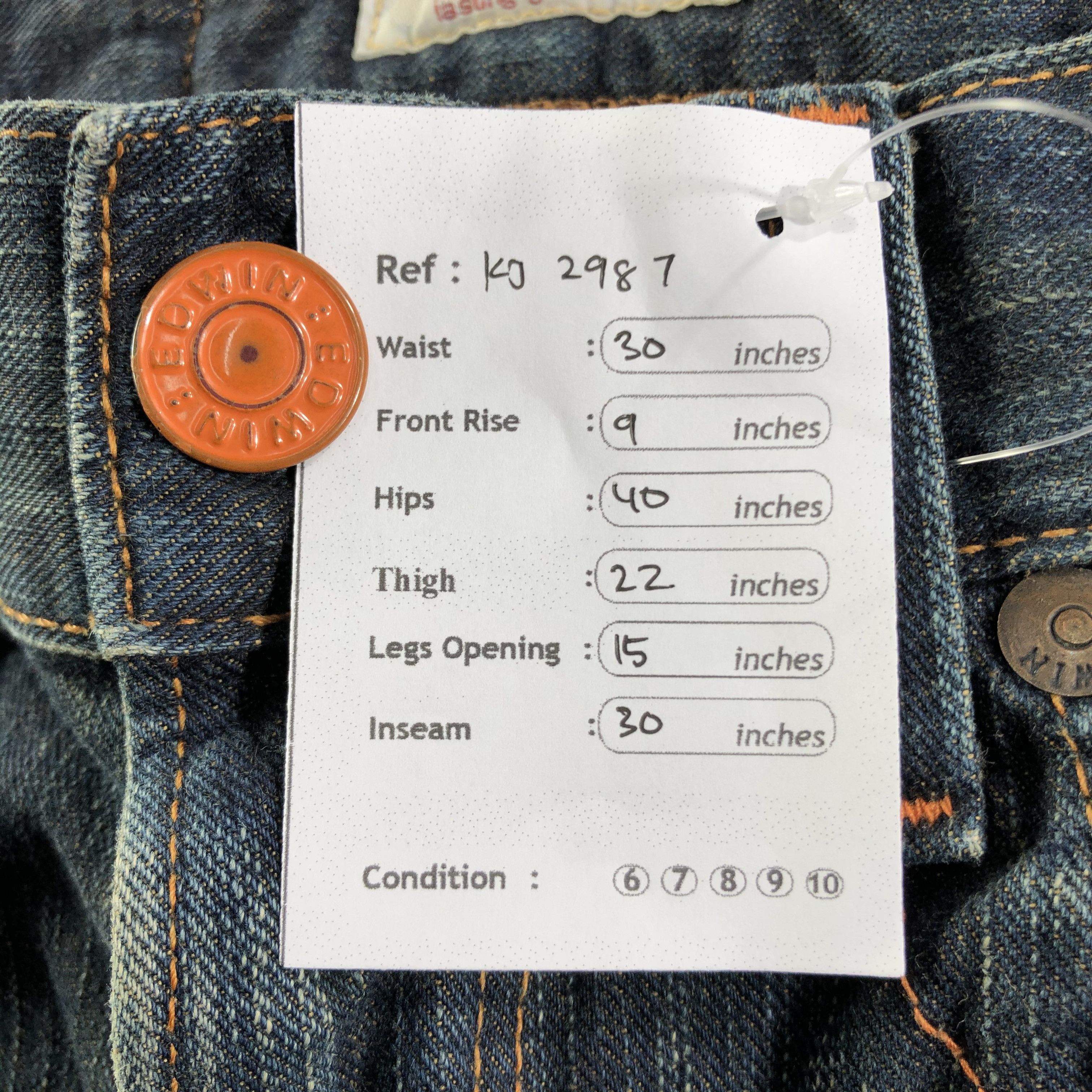 Edwin Vintage Edwin XV Jeans Rusty Blue Denim KJ2987 Size US 28 / EU 44 - 11 Thumbnail