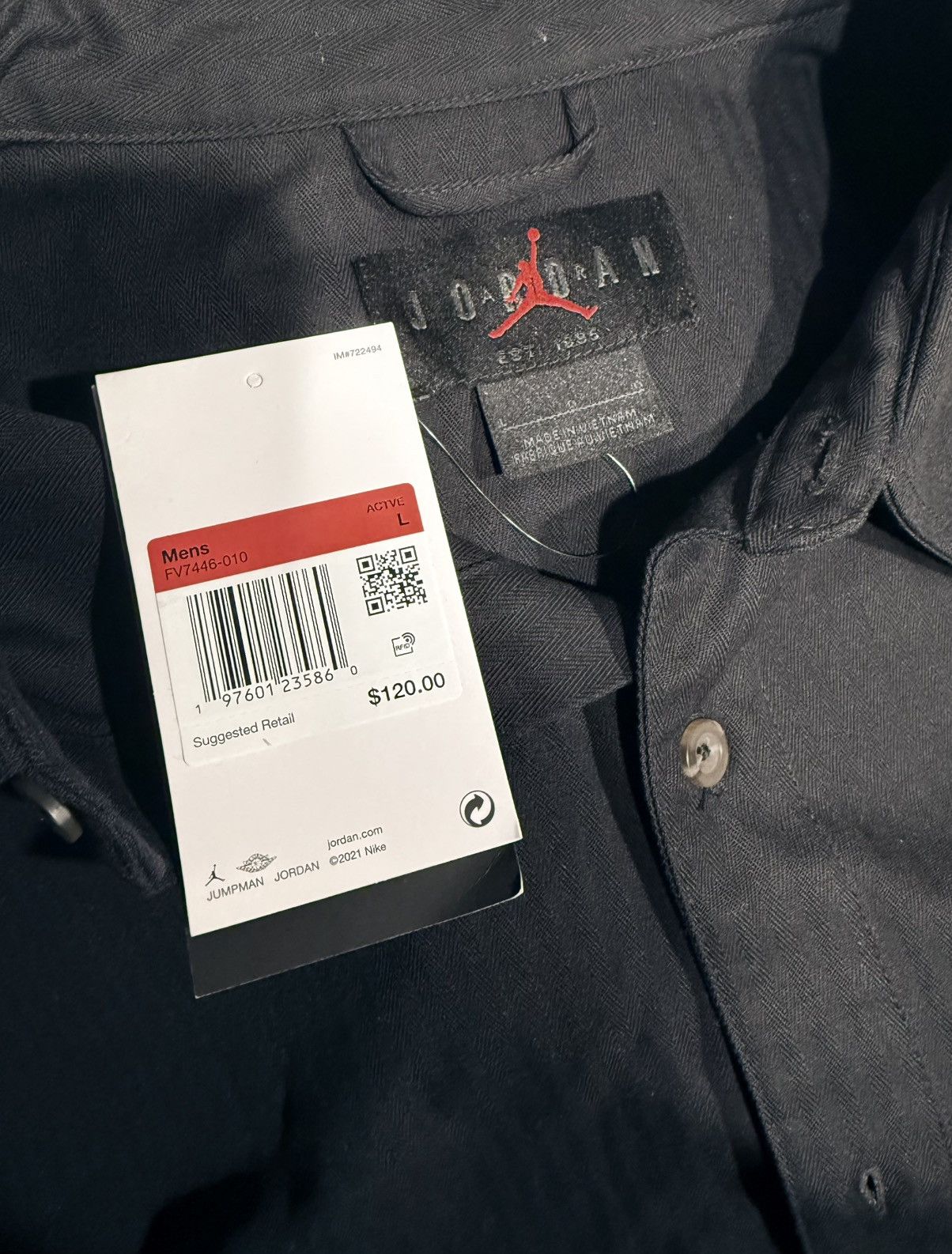 Jordan Brand Air Jordan Essentials Button Down Large Long Sleeve NWT Size US L / EU 52-54 / 3 - 5 Thumbnail