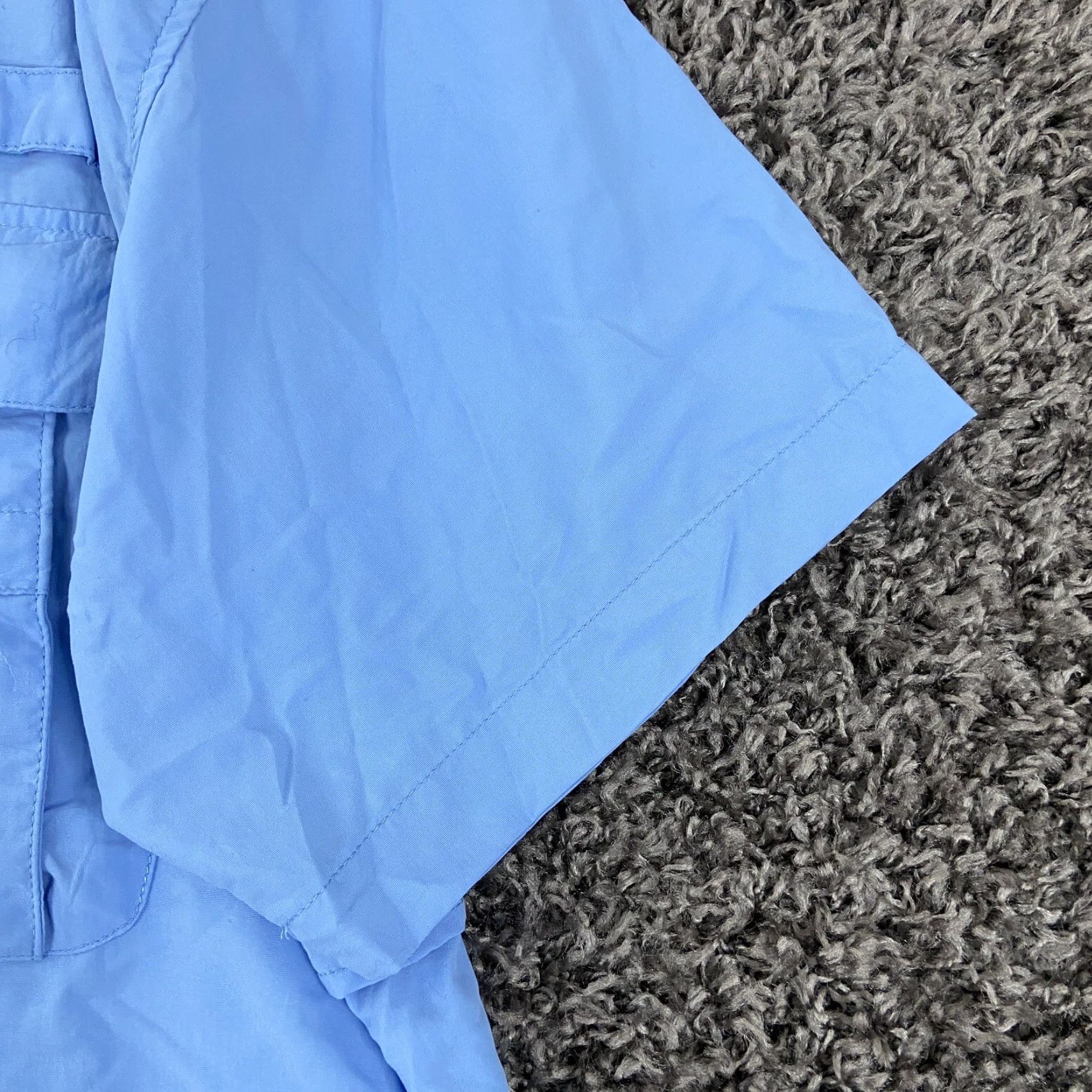 Vintage TRI-MOUNTAIN Performance Outdoor Short Sleeve Shirt Adult Large Blue Activewear Mens Size US 33 - 3 Thumbnail