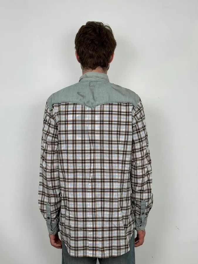 Dolce & Gabbana 2000s Dolce & Gabbana Cargo Hybrid Checkered Brown & White Shirt Size US M / EU 48-50 / 2 - 3 Thumbnail
